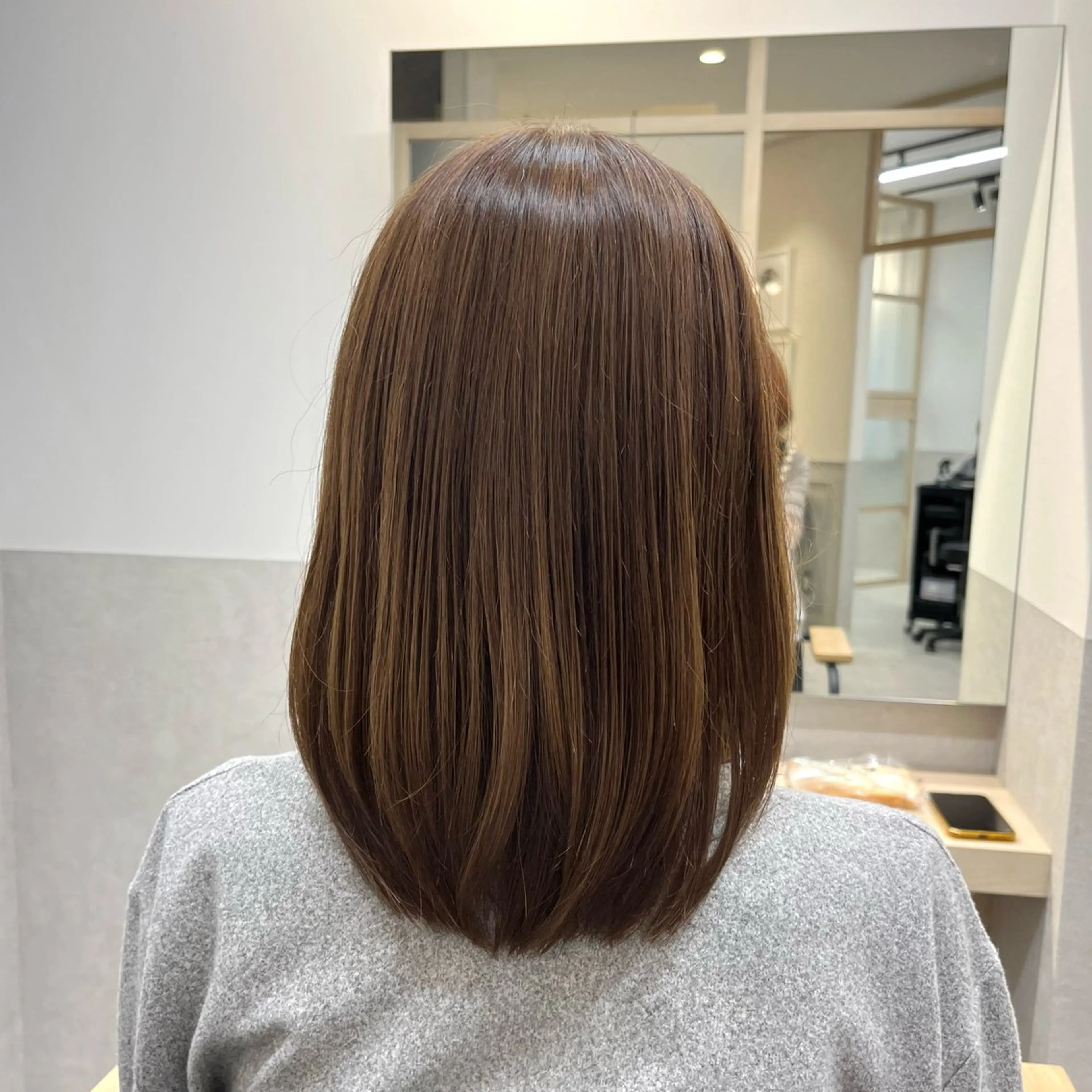ミディアム 田中 絵理のヘアスタイル