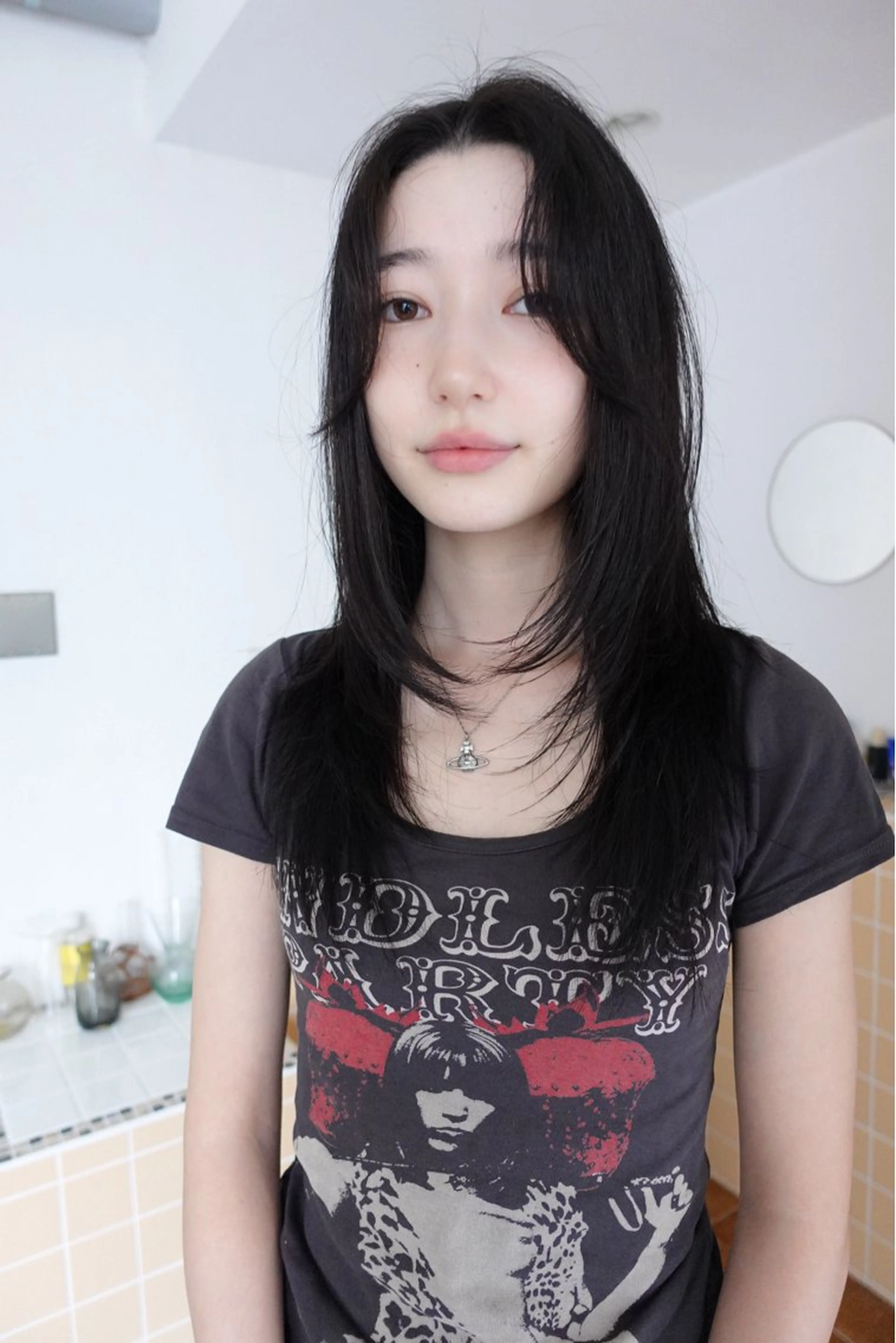 セミロング カット sakura🌸 レイヤー/韓国ヘアのヘアスタイル