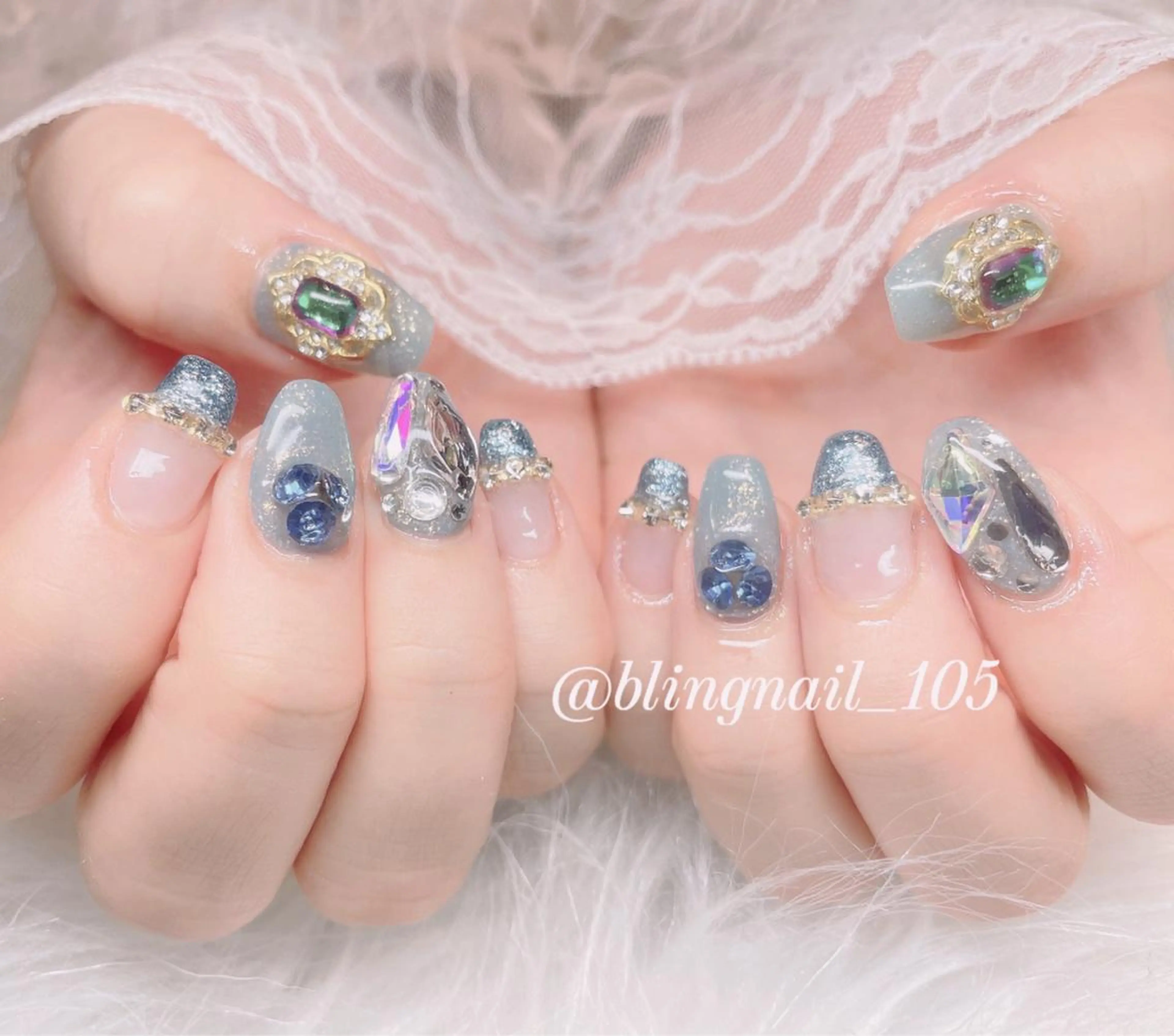 ネイル 23時まで❤︎韓国、 ワンホンネイルのネイルデザイン