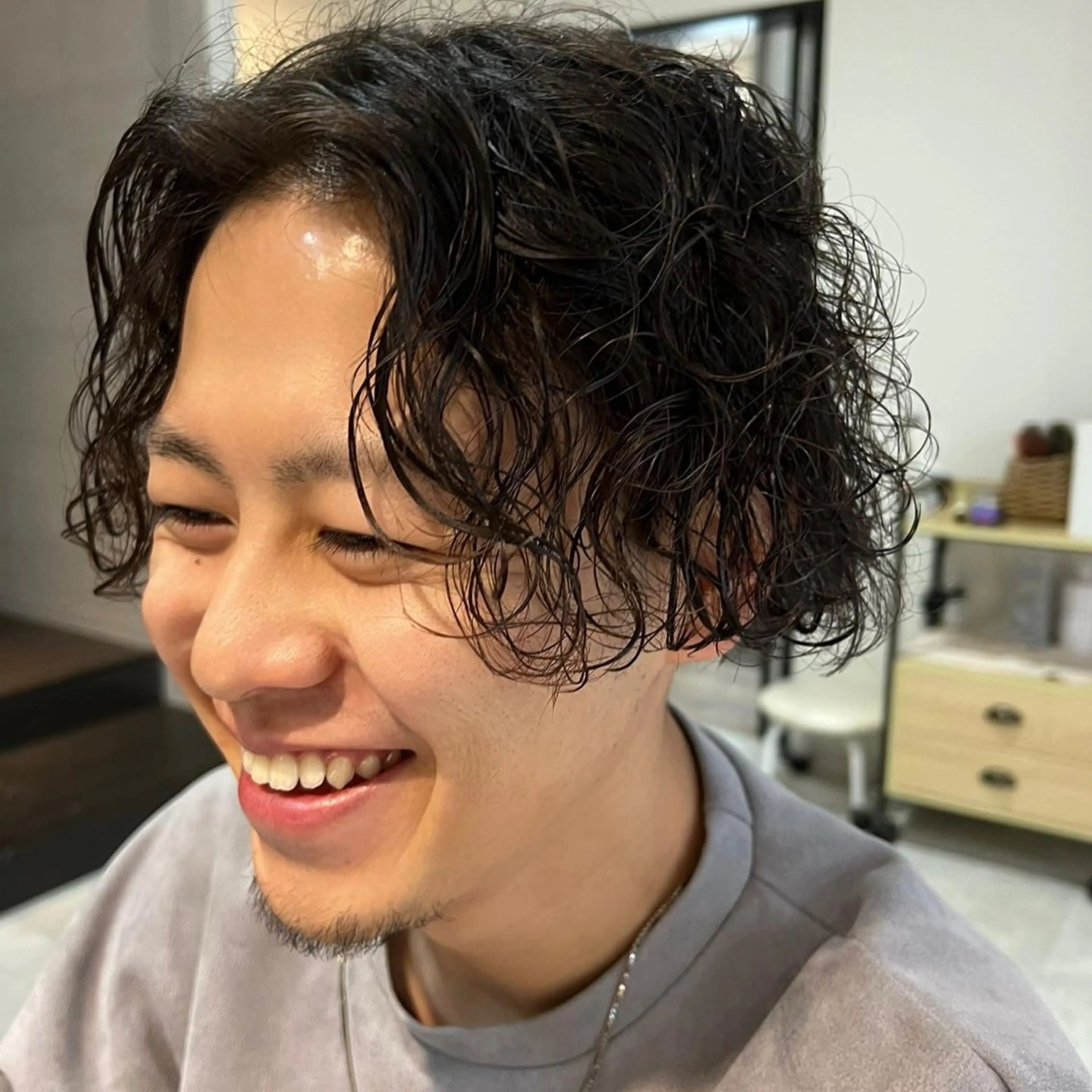 パーマ メンズ カット パーマ LICO HAIR＆RELAXATION 名駅店所属・メンズ特化美容師/ パーマ/波巻き/陸翔のヘアスタイル