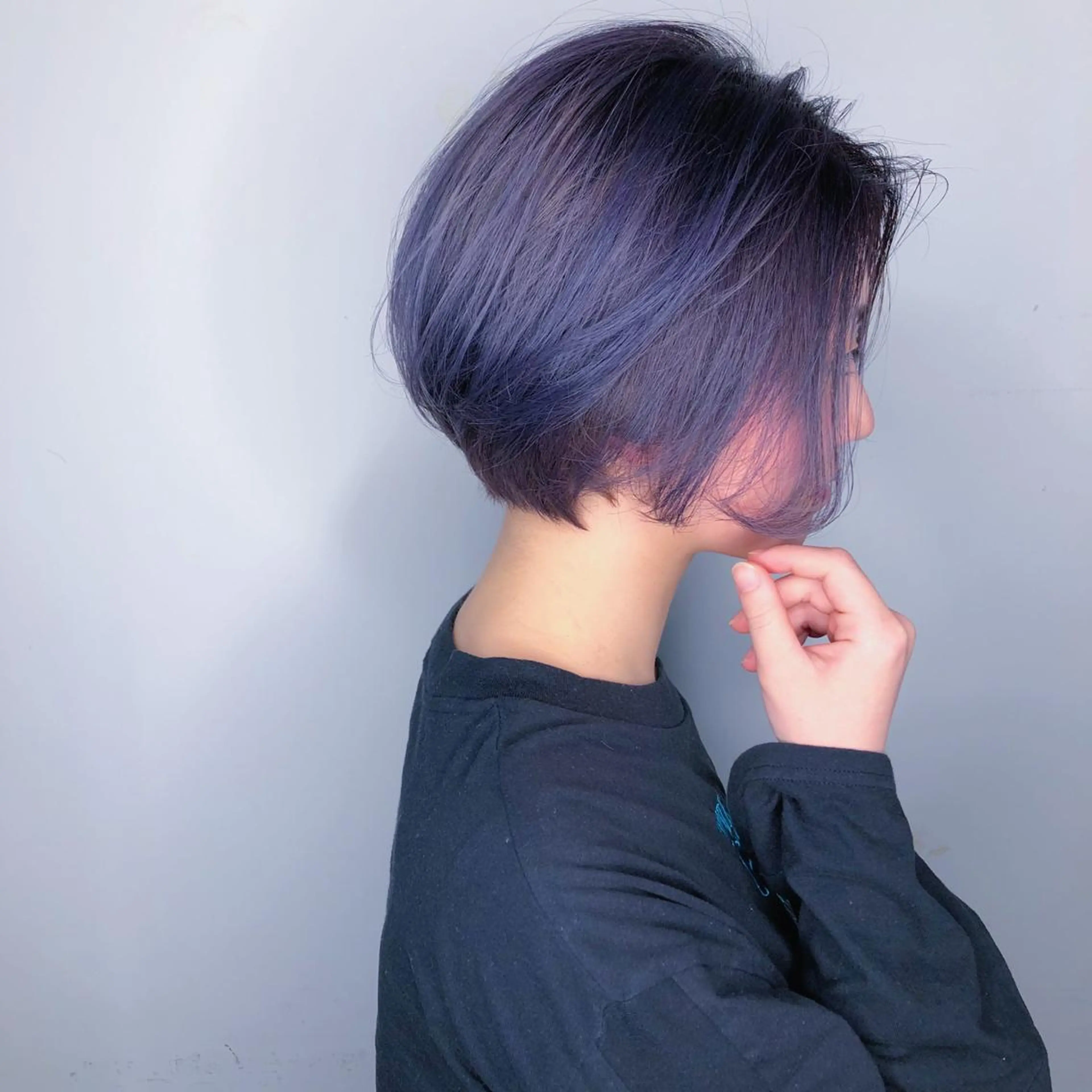 ショート カラー ピンクカラー ピンクパープル パープルカラー 髪質改善、エクステ 山口卓哉のヘアスタイル