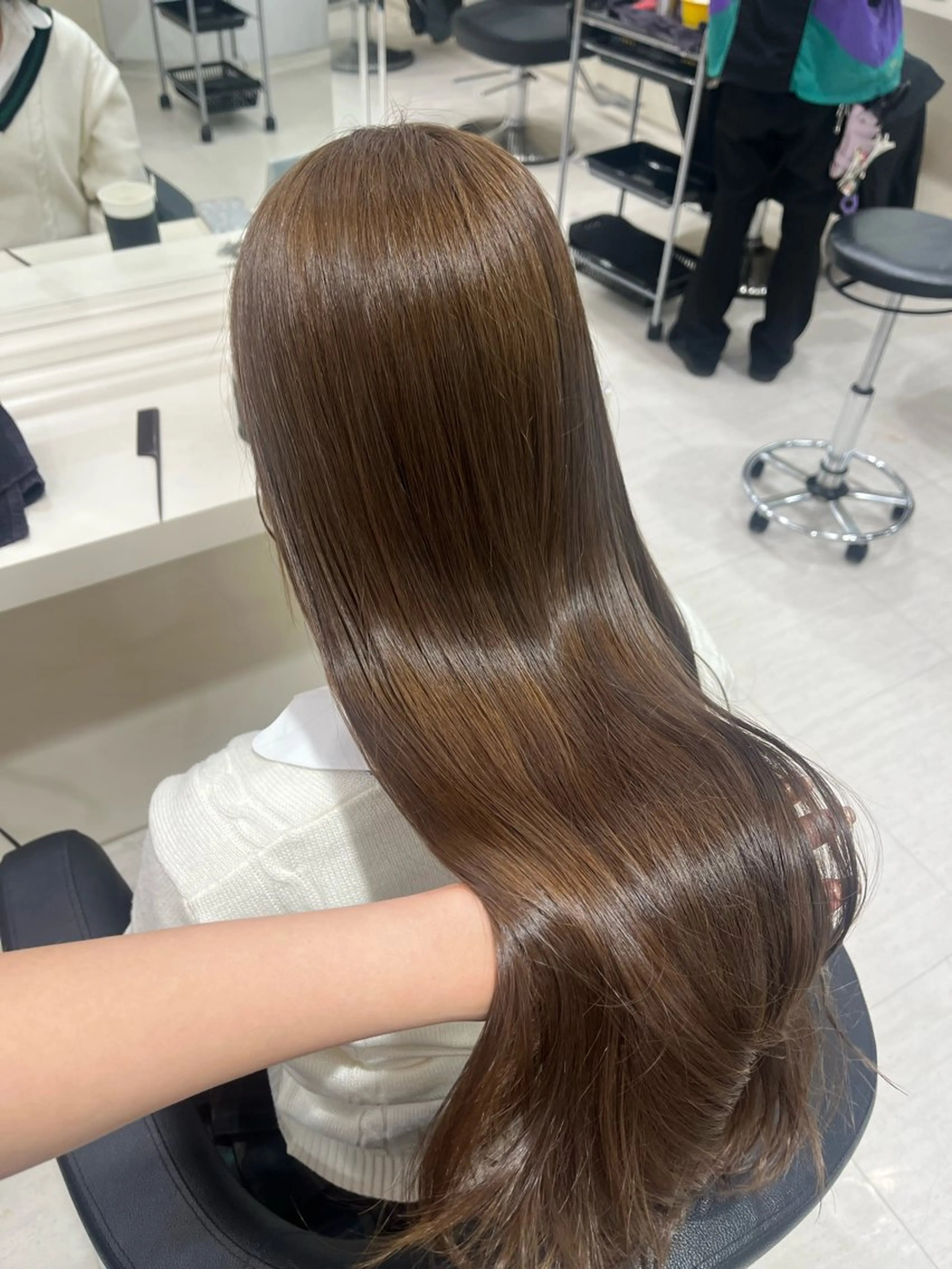 ロング カラー 髪質改善 トリートメント 大人上品ベージュ 🎀HARUNAのヘアスタイル