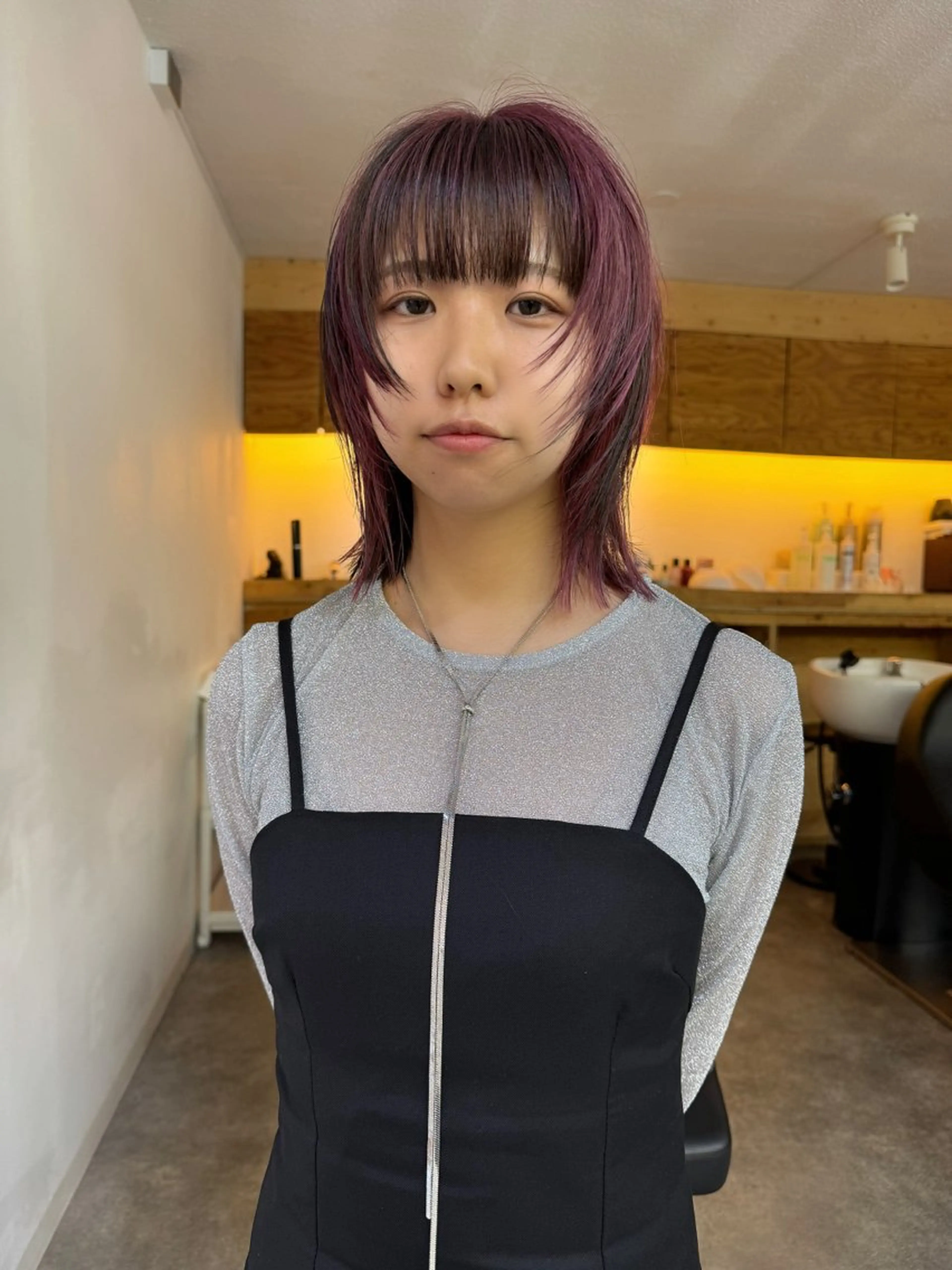 ミディアム ヘアカラー トリートメント LUCCI所属・udaハイトーン /ボブ/レイヤーのヘアスタイル