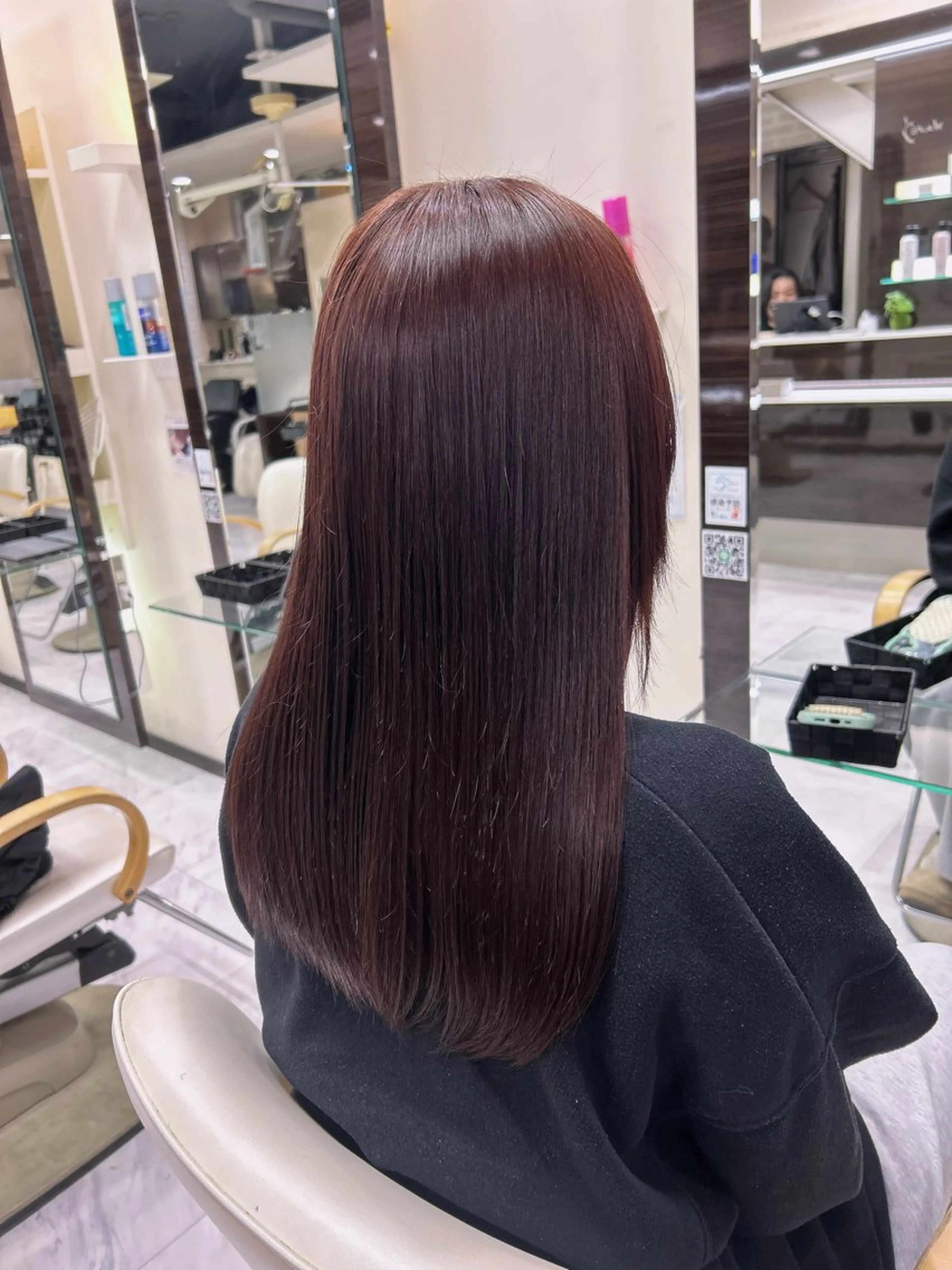 ロング カラー ブリーチ ブラウンカラー ブリーチなしカラー ピンクカラー ピンクブラウン ヘアカラー トリートメント 🍊小川実里🍊 /カラーレイヤーのヘアスタイル