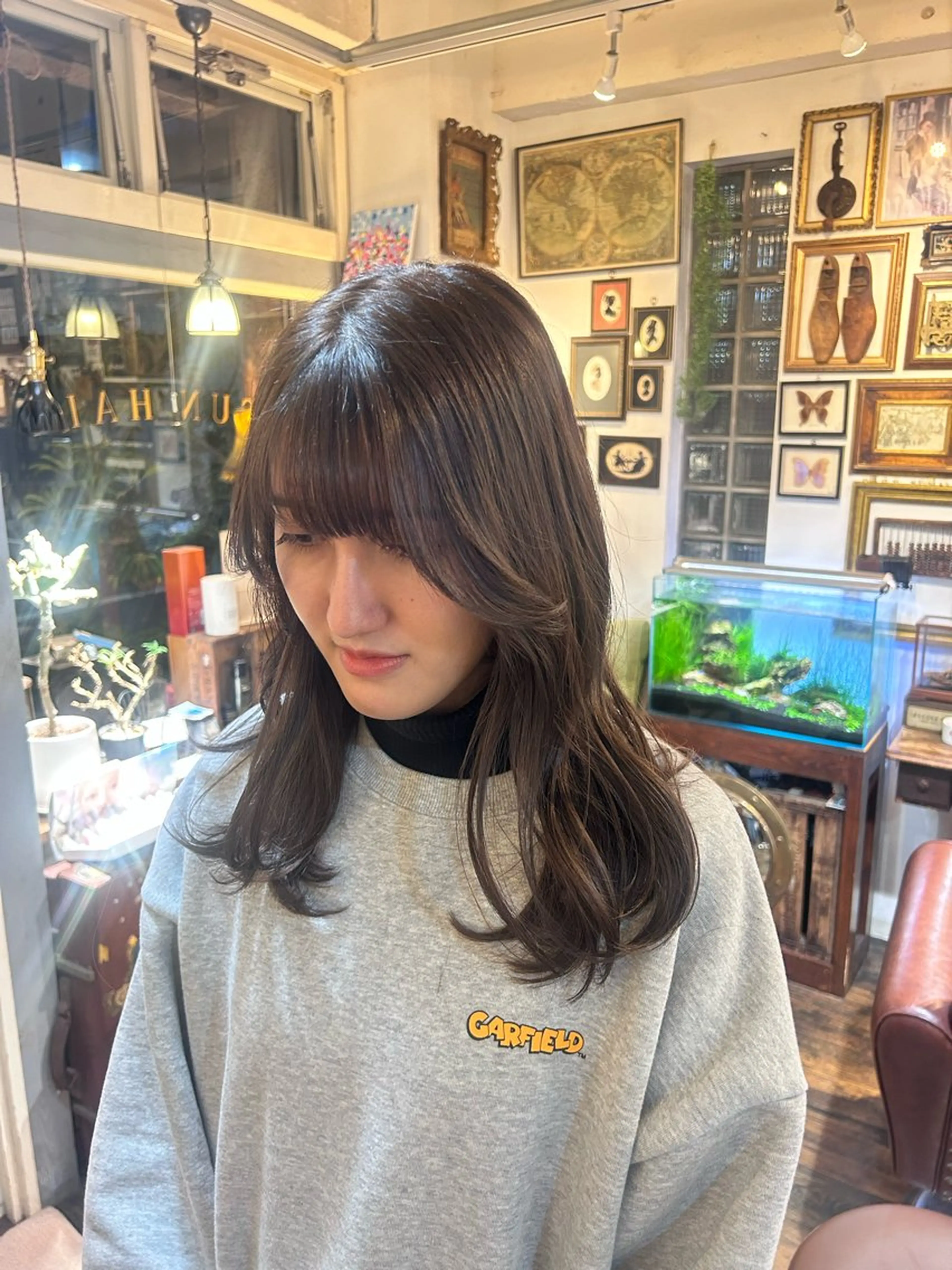 ロング カラー カット ヘアカラー トリートメント ヘッドスパ 清水千優/パーマ/透 明感カラー/メンズのヘアスタイル