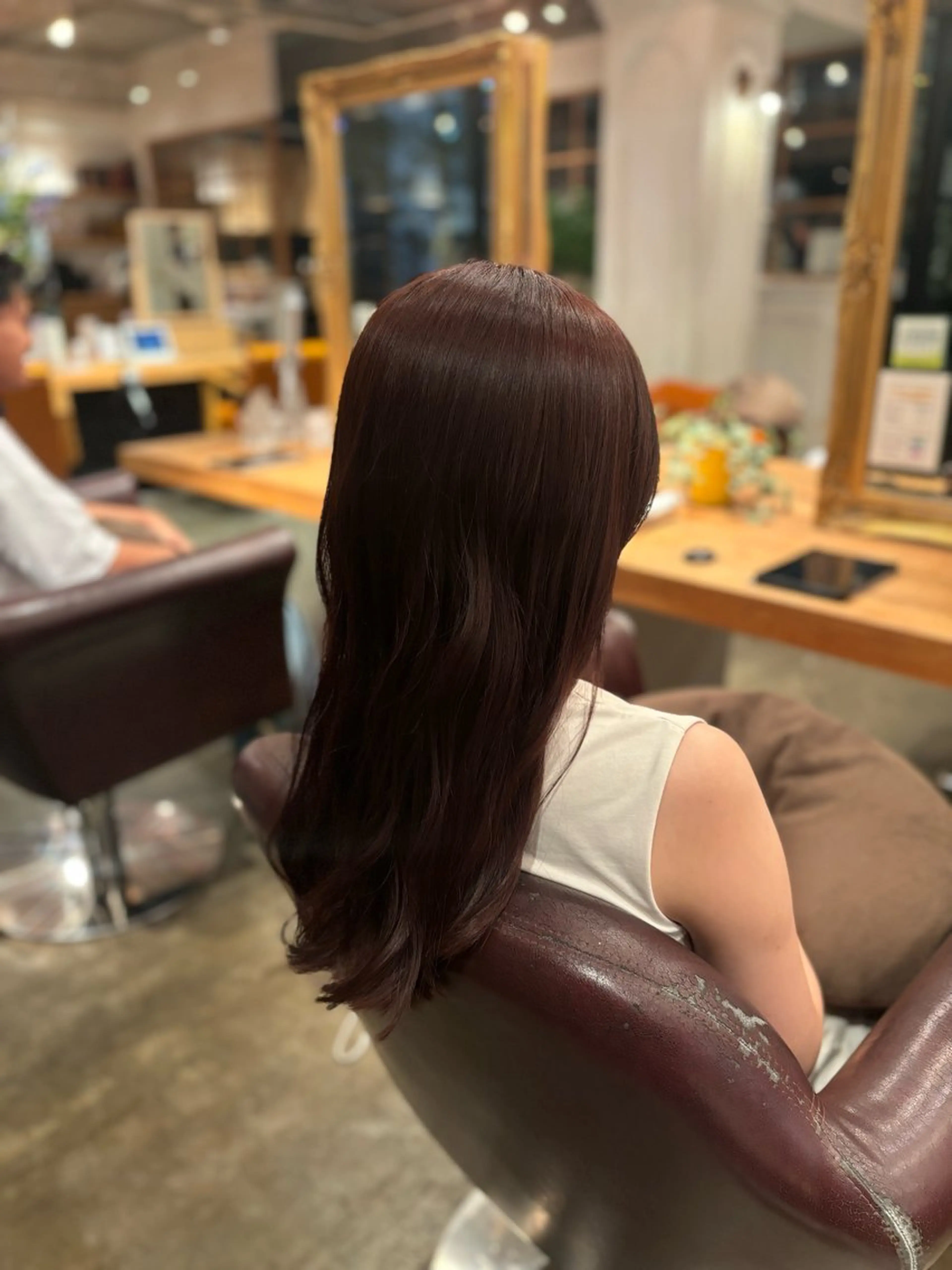 セミロング カラー ベージュカラー ピンクカラー ピンクベージュ 髪質改善カラー ブラウン🤎YUMEのヘアスタイル