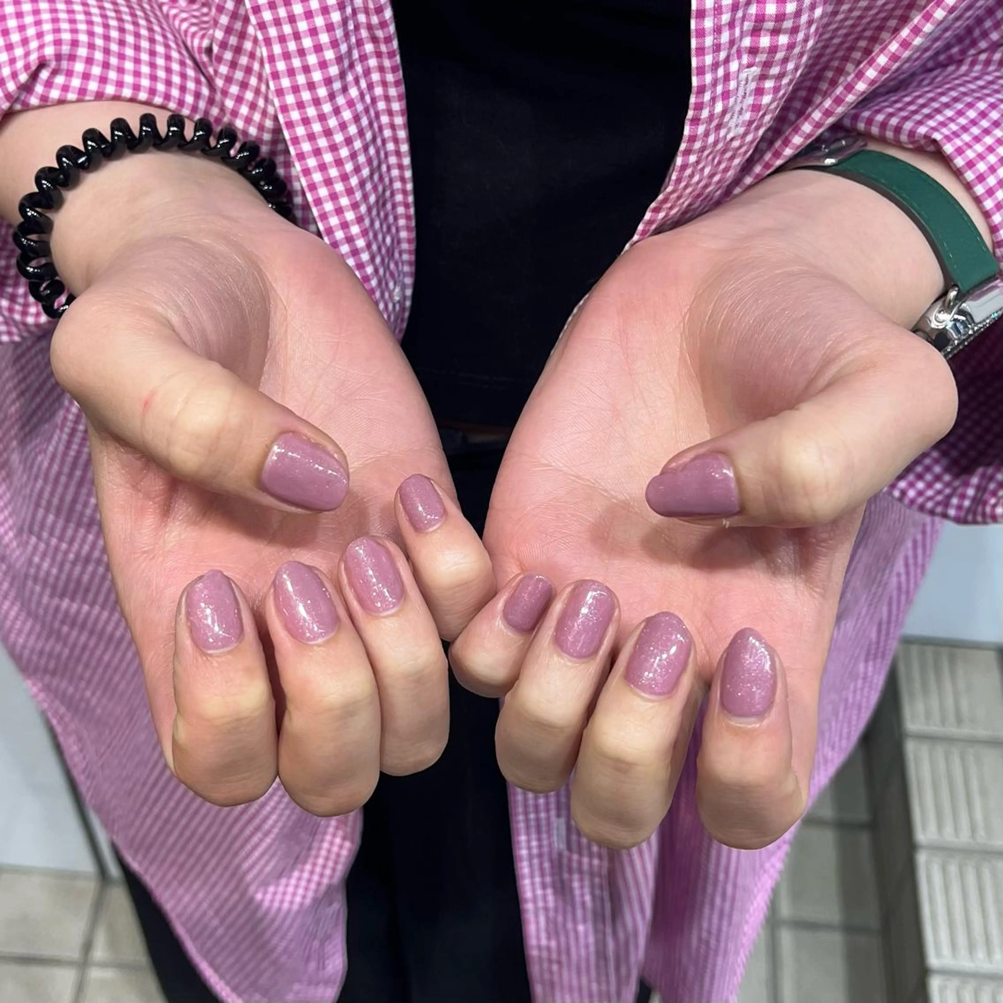 ネイル メンズネイル オフィスネイル ワンカラーネイル オレンジ ピンク ボブ/暖色カラー コウボヒカルのヘアスタイル