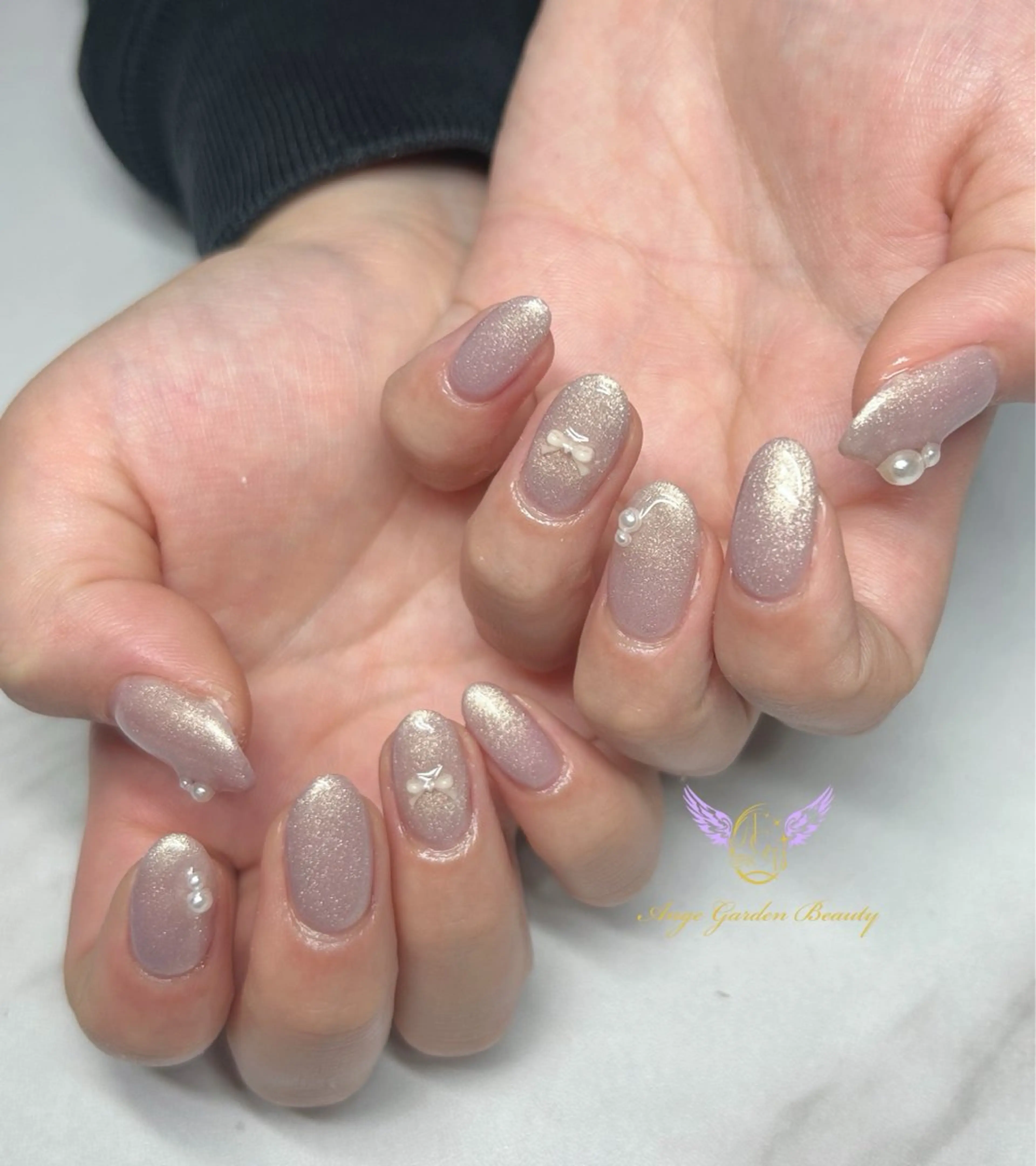 ネイル ジェルネイル ピンク リボン 春ネイル ネイルチップ ハンドネイル AngeGarden Beautymihoのネイルデザイン