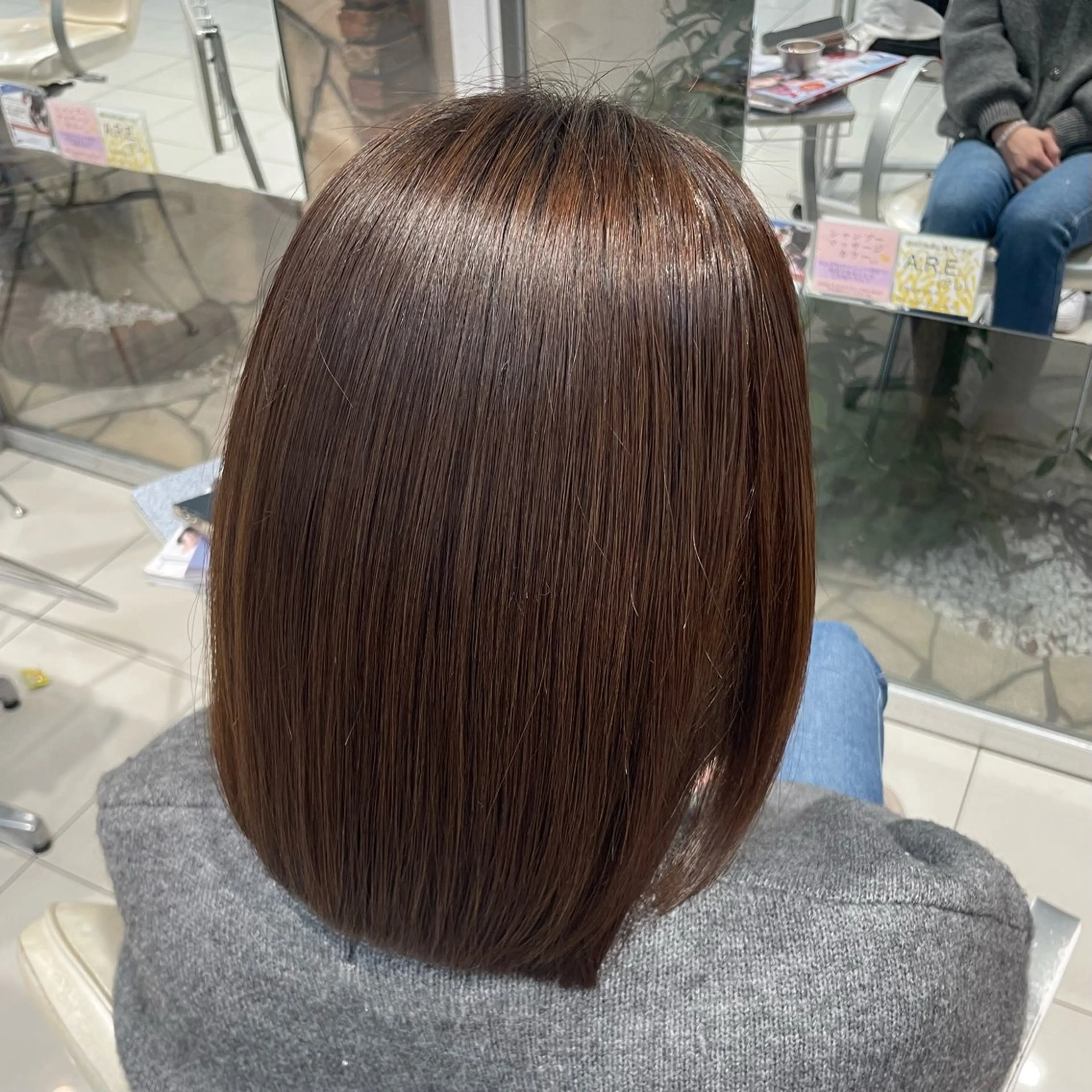 ミディアム カラー 髪質改善 トリートメント 艶カラー/縮毛矯正 /𝐒𝐚𝐤𝐢のヘアスタイル