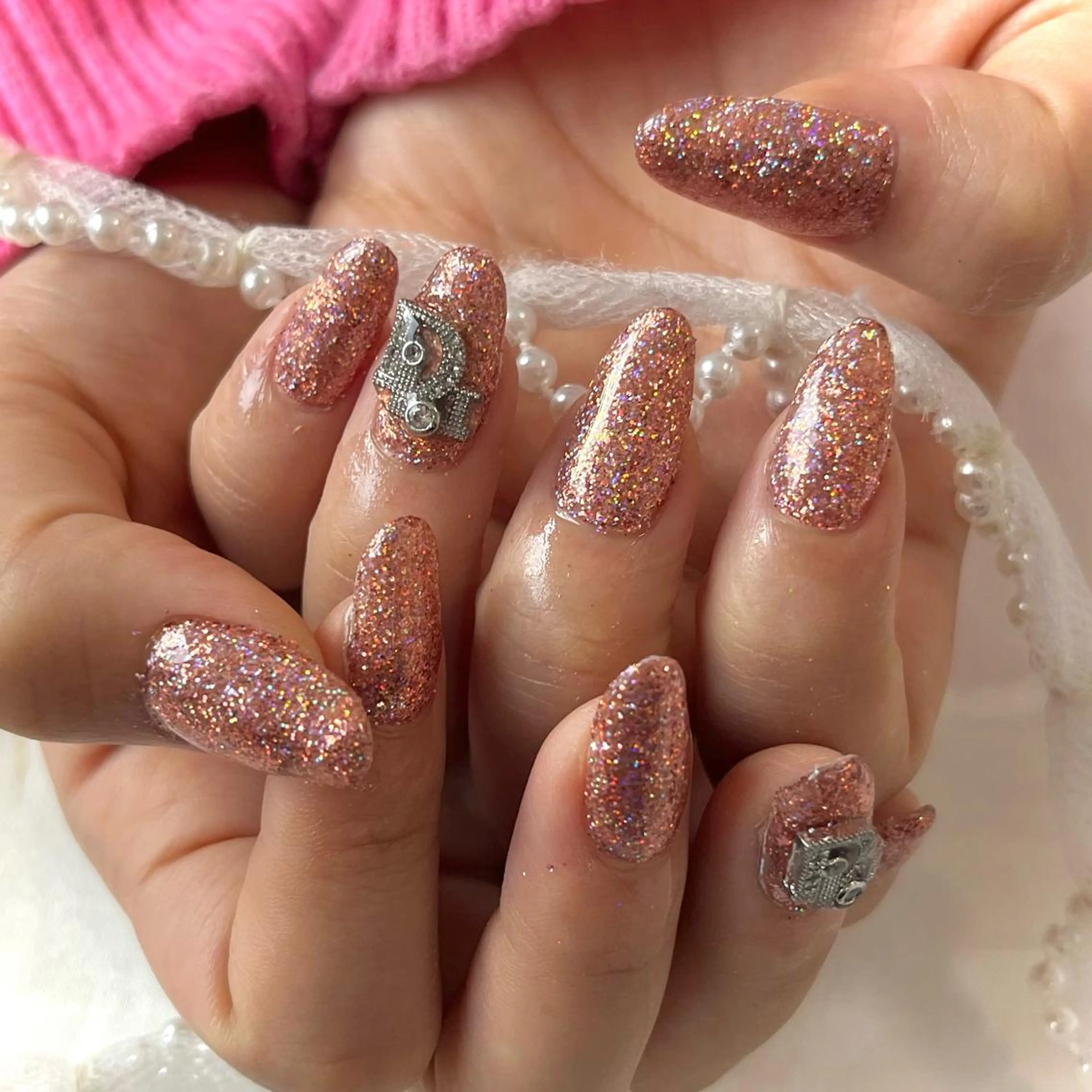ネイル 韓国ネイル ラメ(グリッター) ピンク 韓国ネイル💠 Tomoのネイルデザイン
