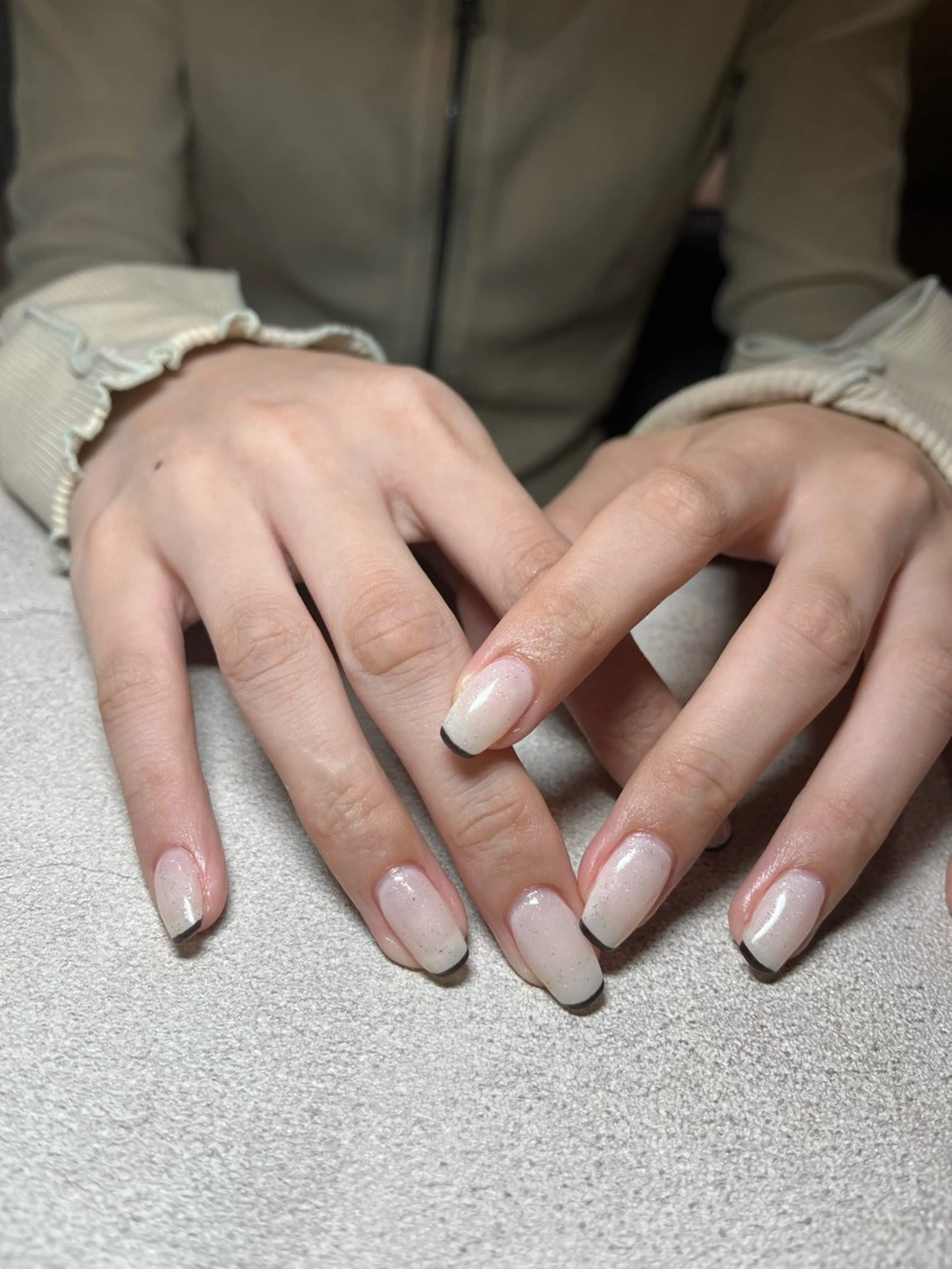 ネイル フレンチネイル キラキラネイル ラメ(グリッター) ハンドネイル share salon reir　(ルレイル)所属・rio nailのネイルデザイン