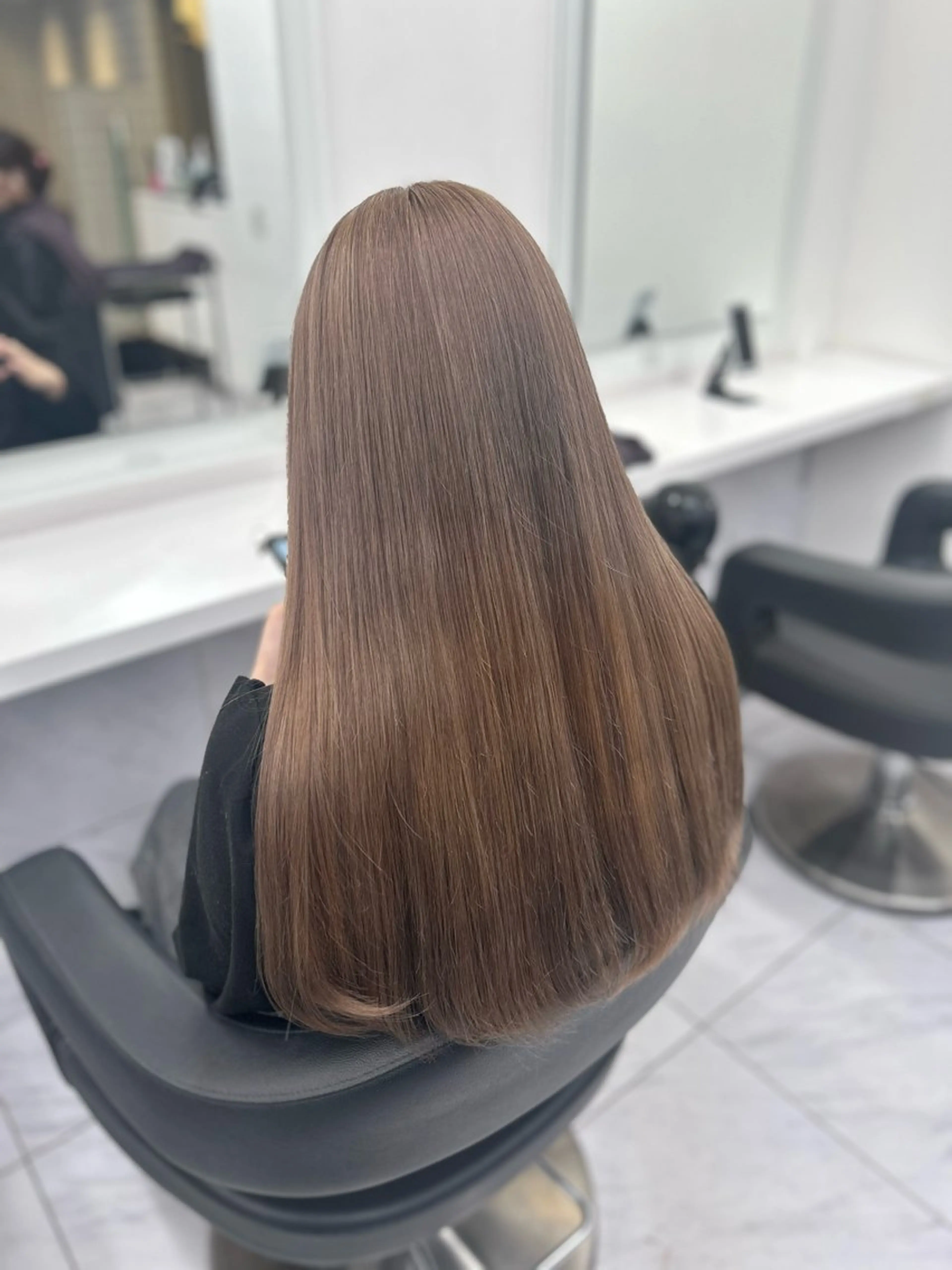 ロング カラー パーマ ヘアアレンジ メンズ キッズ ブリーチなしカラー/ ブラウン/レイヤーのヘアスタイル