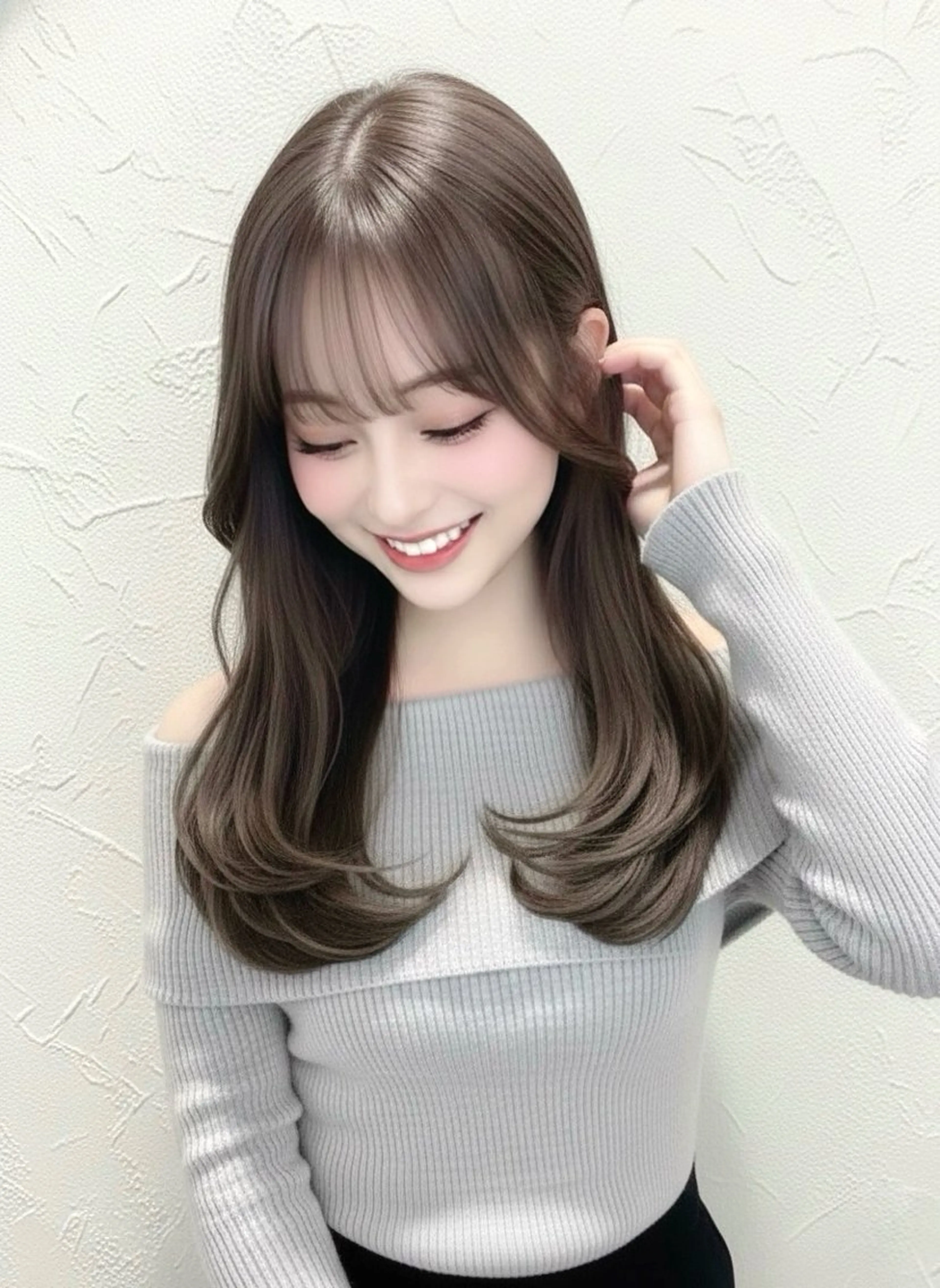 ロング 顔まわりレイヤー レイヤーカット カット ヘアカラー トリートメント ヘッドスパ 雰囲気似合わせ/ itta𓂃🫧‪のヘアスタイル