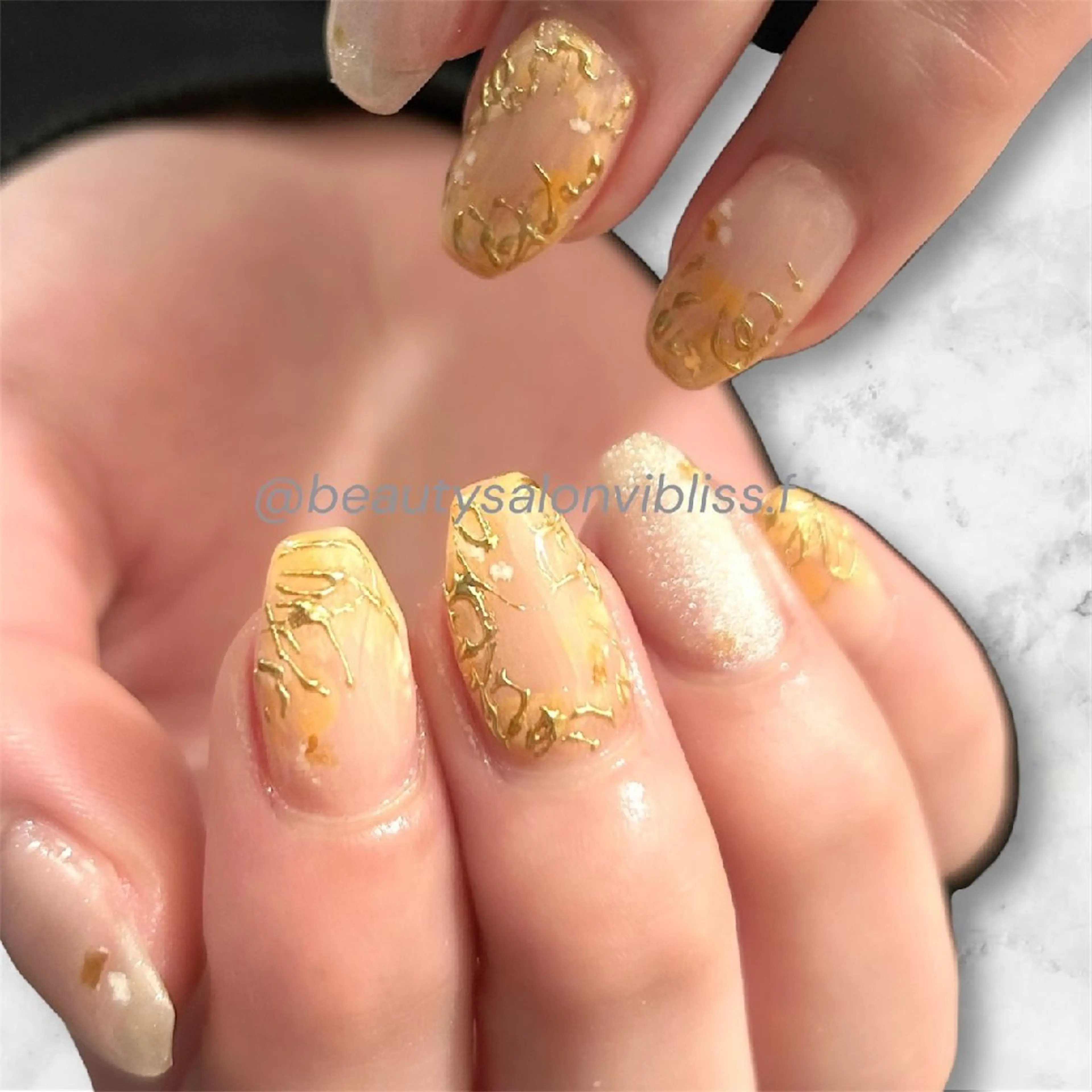 ネイル オレンジ VIBLISS福岡店 yurichanのネイルデザイン