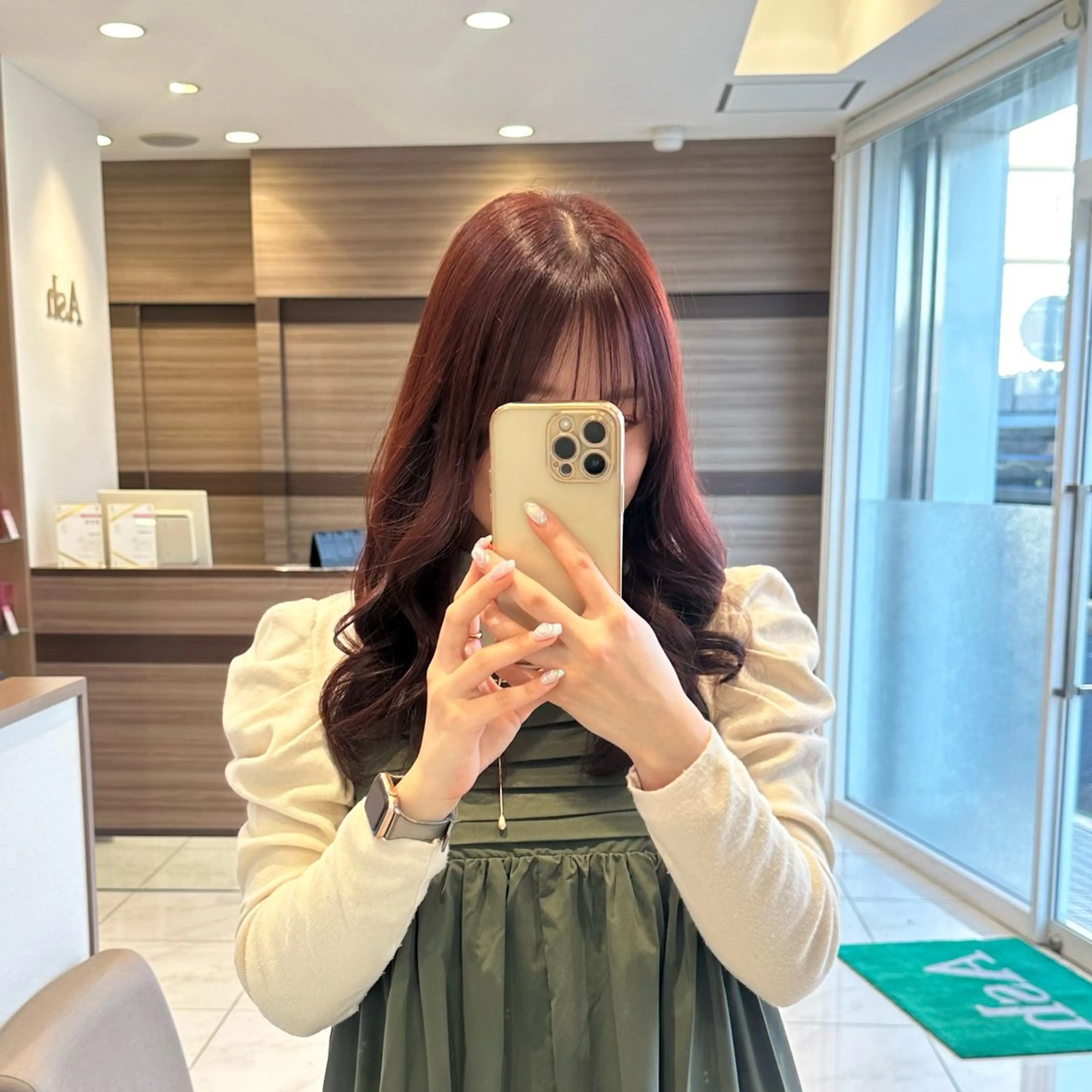 セミロング カラー ヘアカラー 𓍯暖色/韓国風 田中沙羅‎𓍯のヘアスタイル