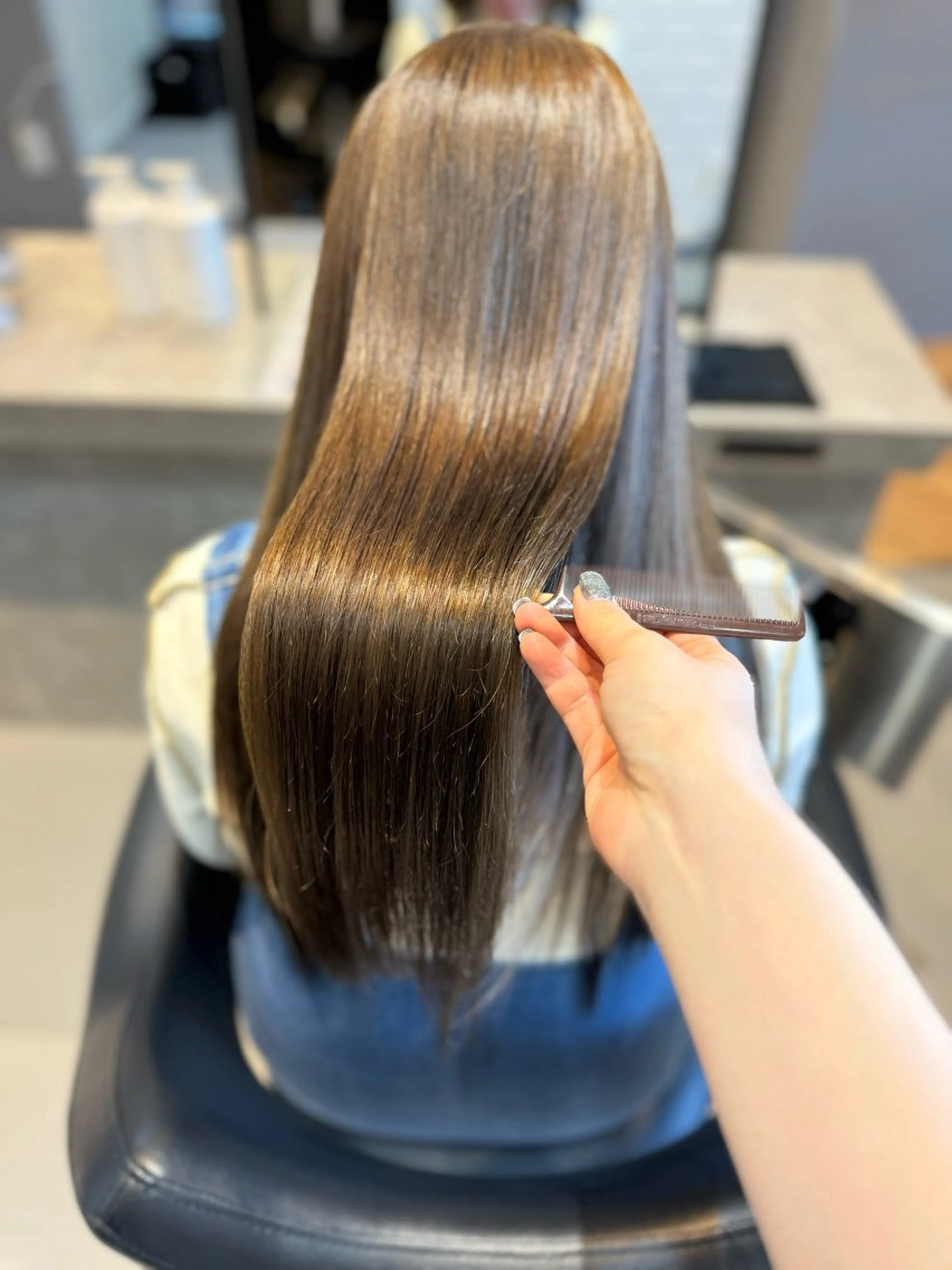 ロング カラー ベージュカラー ブリーチ ブリーチなしカラー 髪質改善 ヘアカラー トリートメント 髪質改善×艶カラー Haruのヘアスタイル