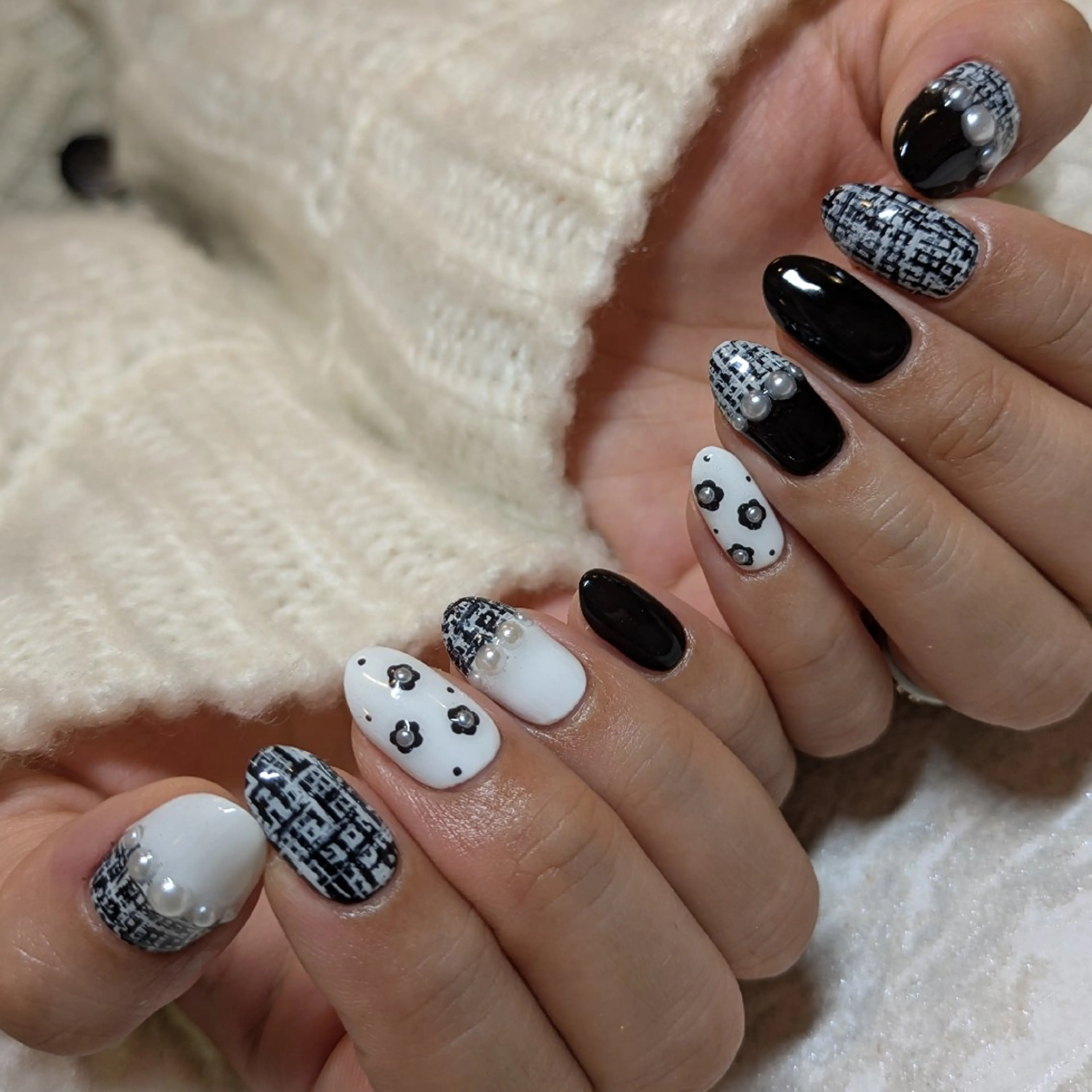 ネイル ツイードネイル ジェヌインネイル 河内のネイルデザイン