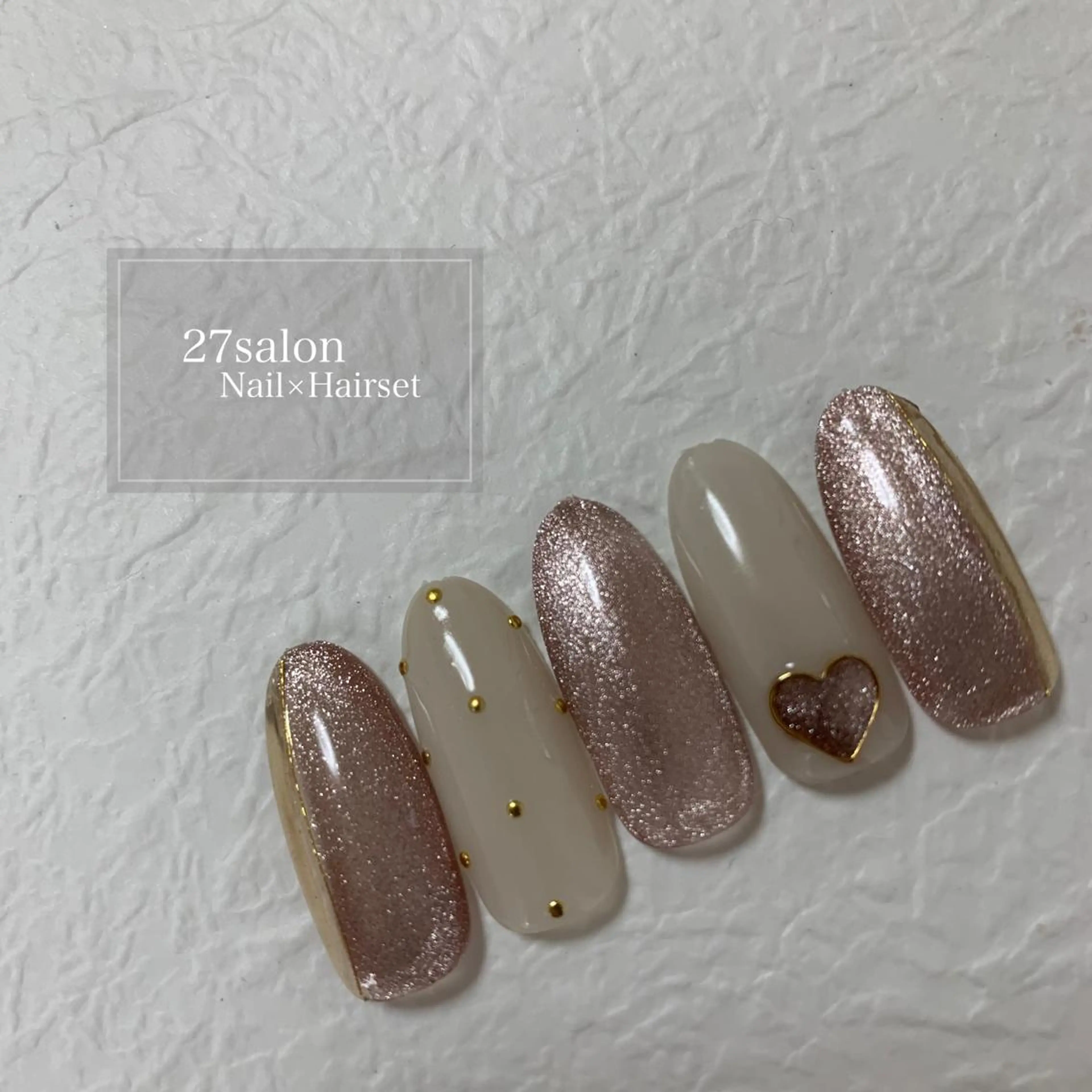 ネイル マグネットネイル バレンタイン 27salon yuinaのネイルデザイン