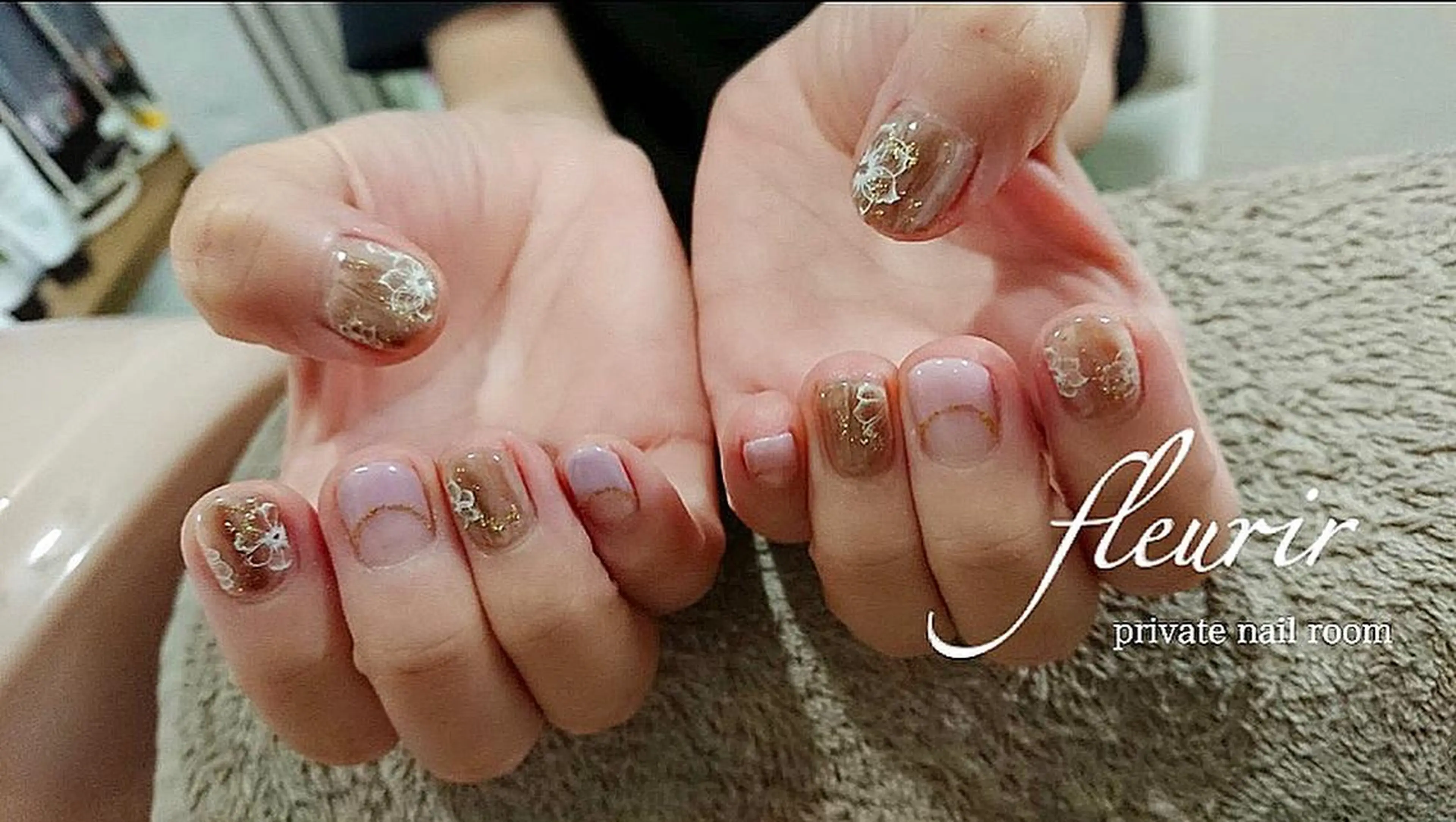 ネイル フラワーネイル フルリール 【プライベートサロンのネイルデザイン