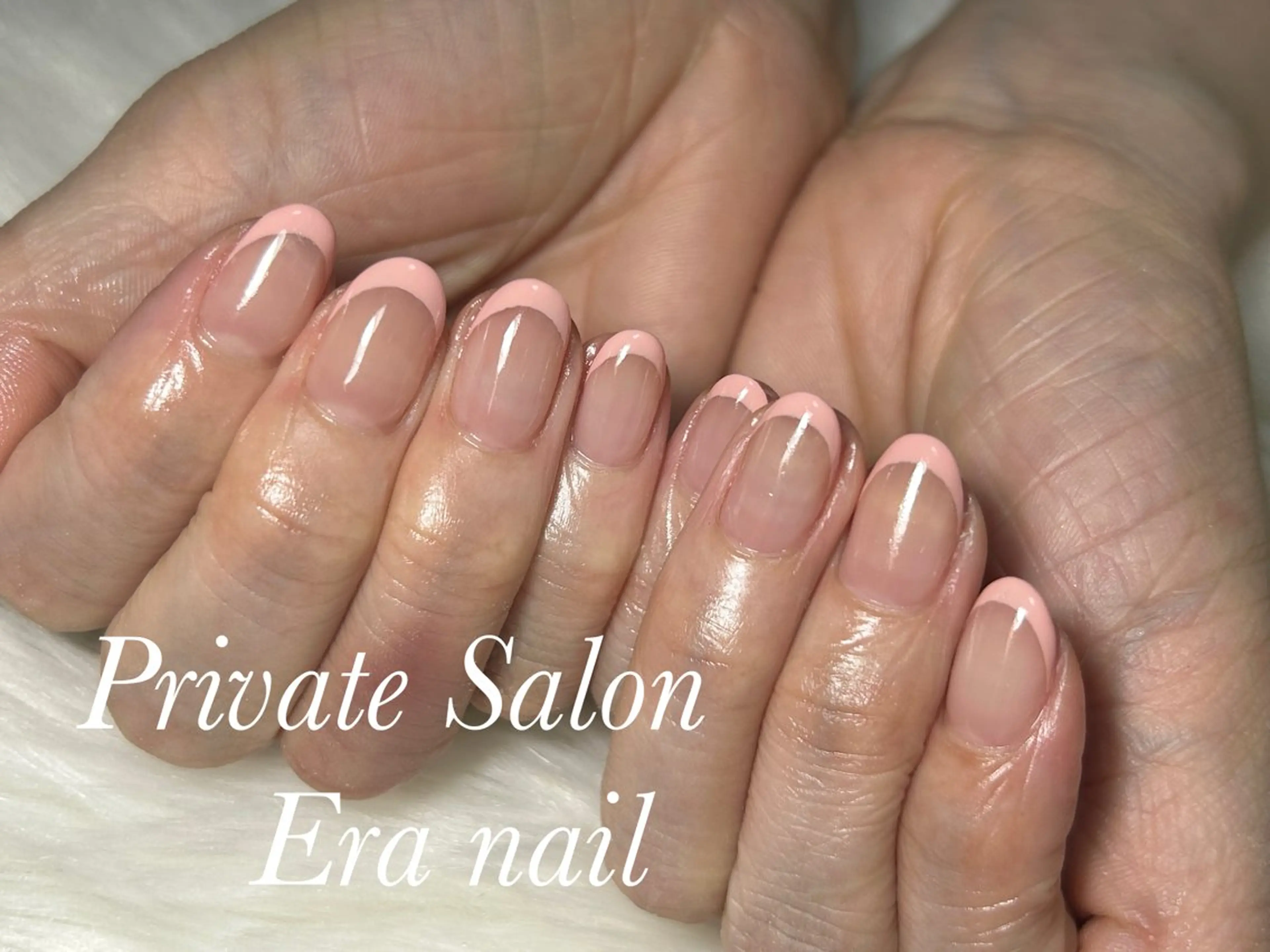 ネイル フレンチネイル ピンク ハンドネイル Era nailのネイルデザイン