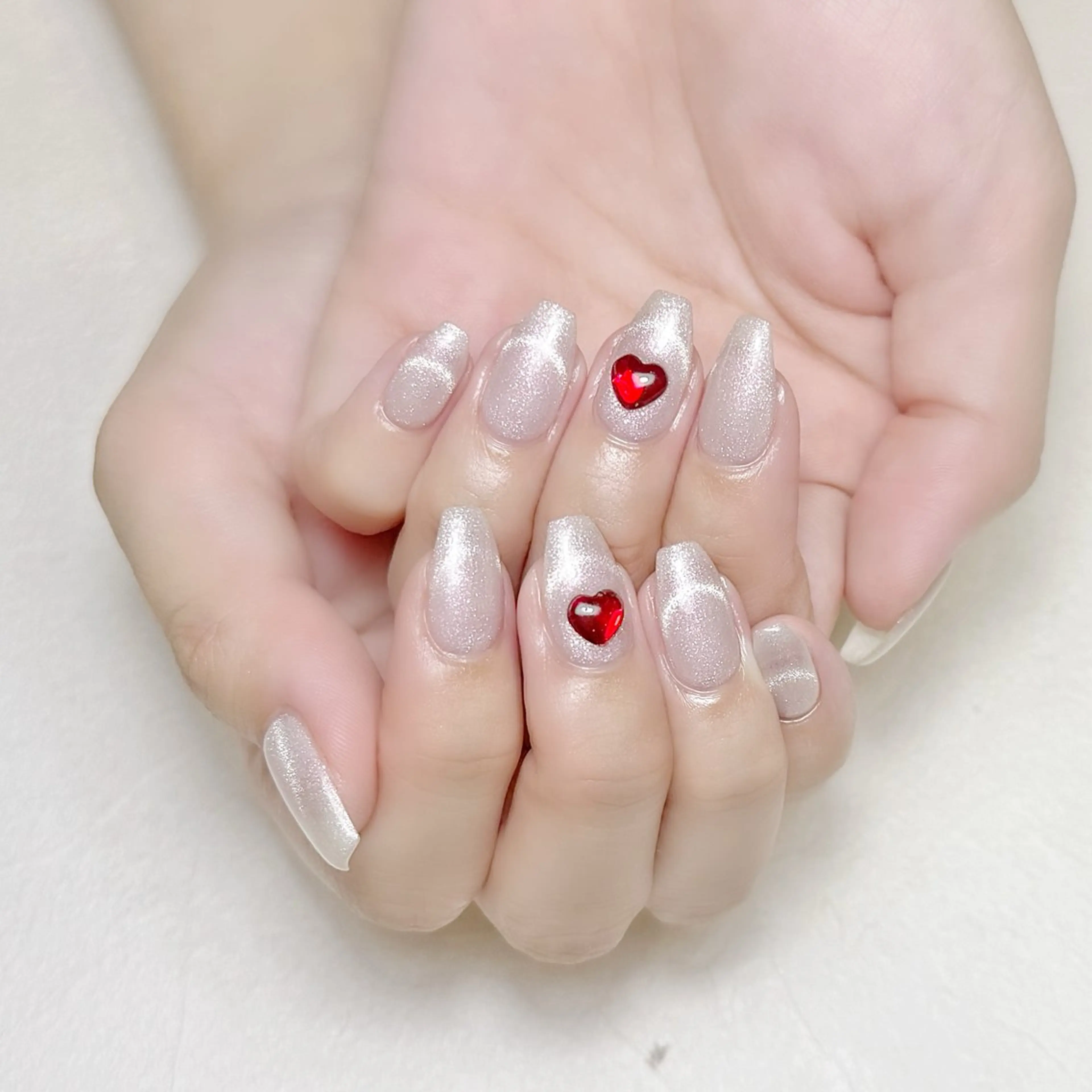 ネイル ハート マグネットネイル オフィスネイル 冬ネイル rouse nail RISATOのネイルデザイン
