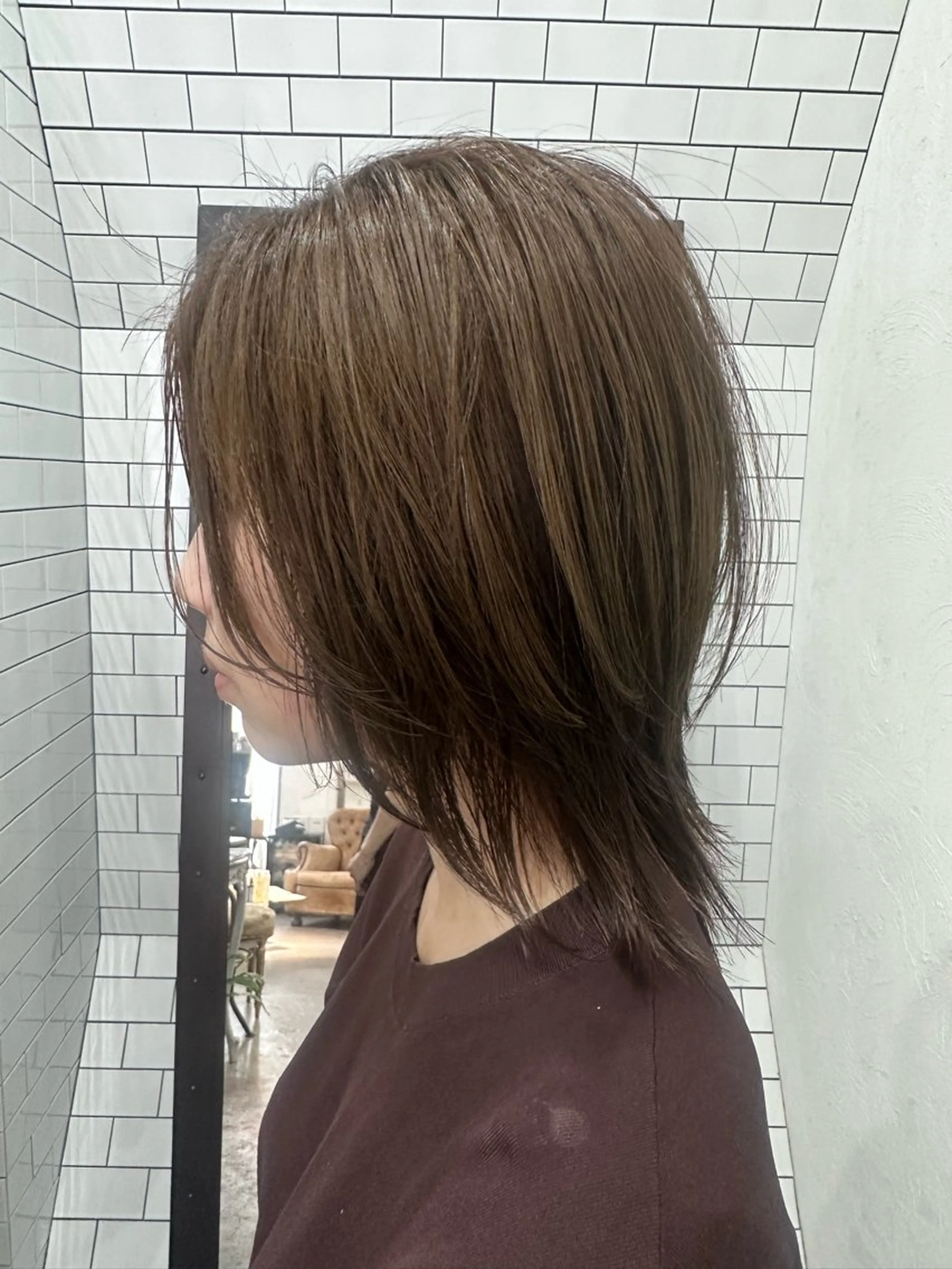 ミディアム カット ヘアカラー トリートメント 妙見 知洋のヘアスタイル