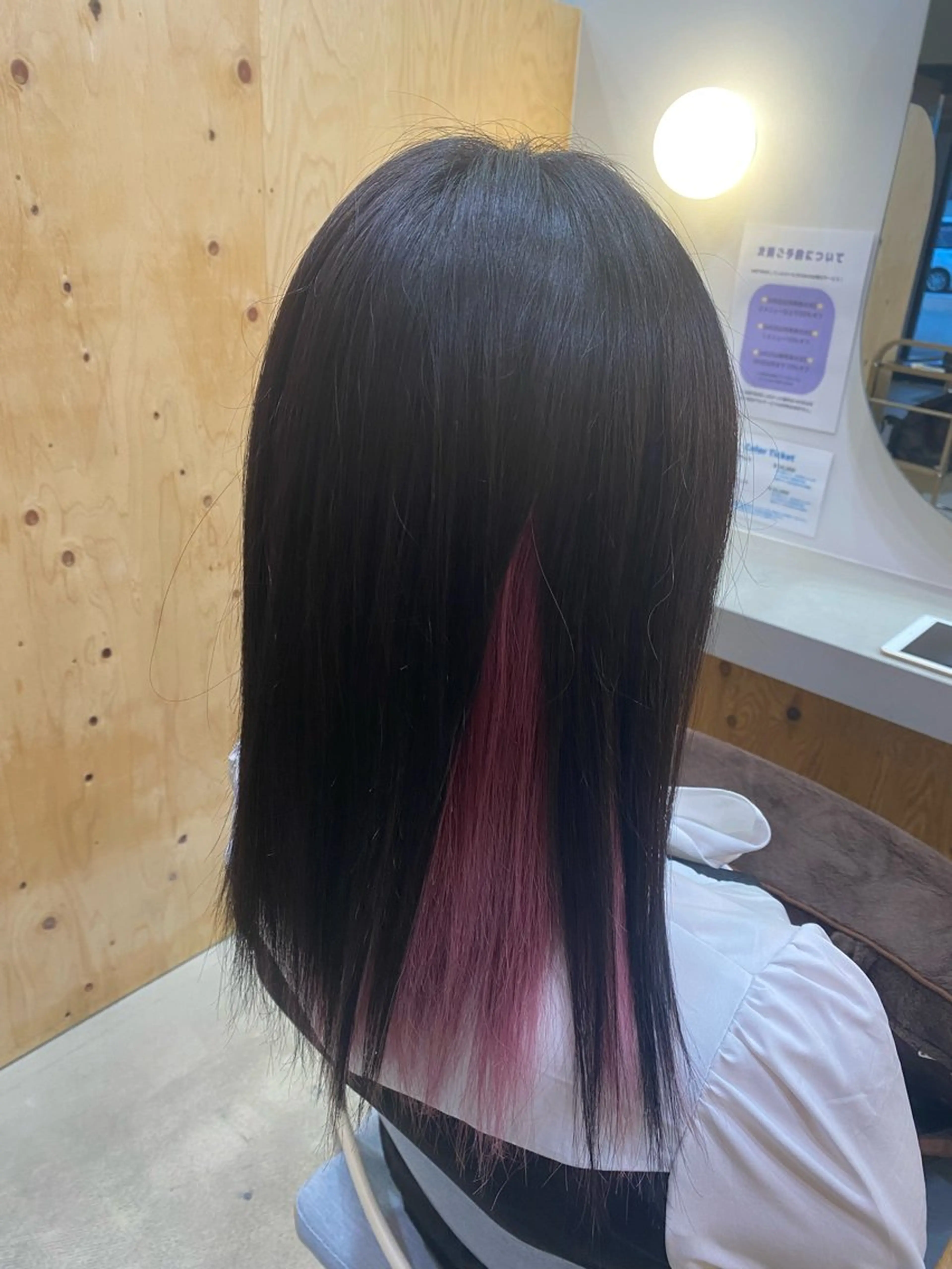 セミロング カラー ブリーチ インナーカラー ピンクカラー ヘアカラー 海琉/ハイトーン/ 透明感カラー💛のヘアスタイル