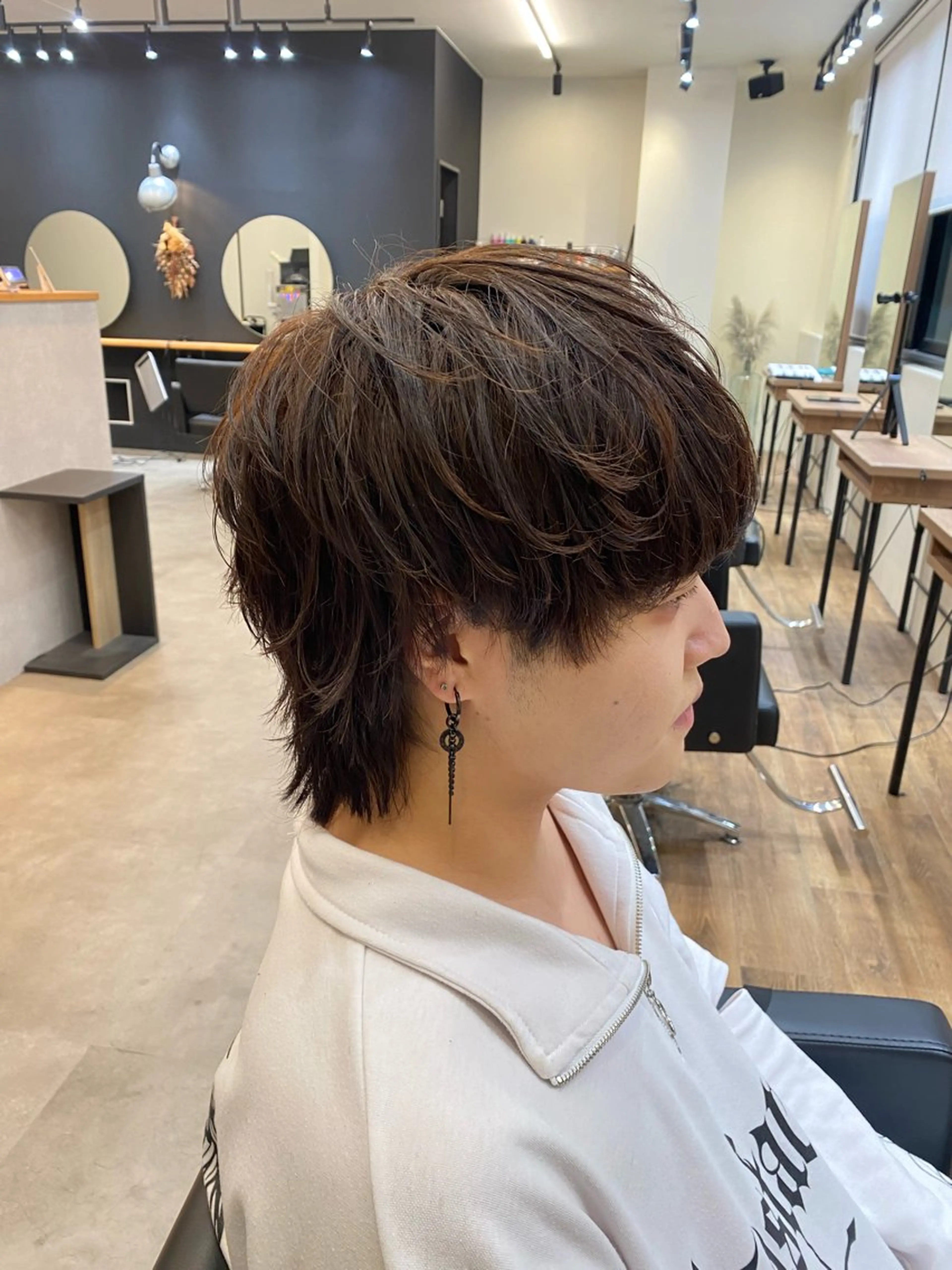 メンズ マッシュウルフ マッシュ メンズウルフカット ウルフカット カット well高崎上大類町 /湯浅泳作のヘアスタイル