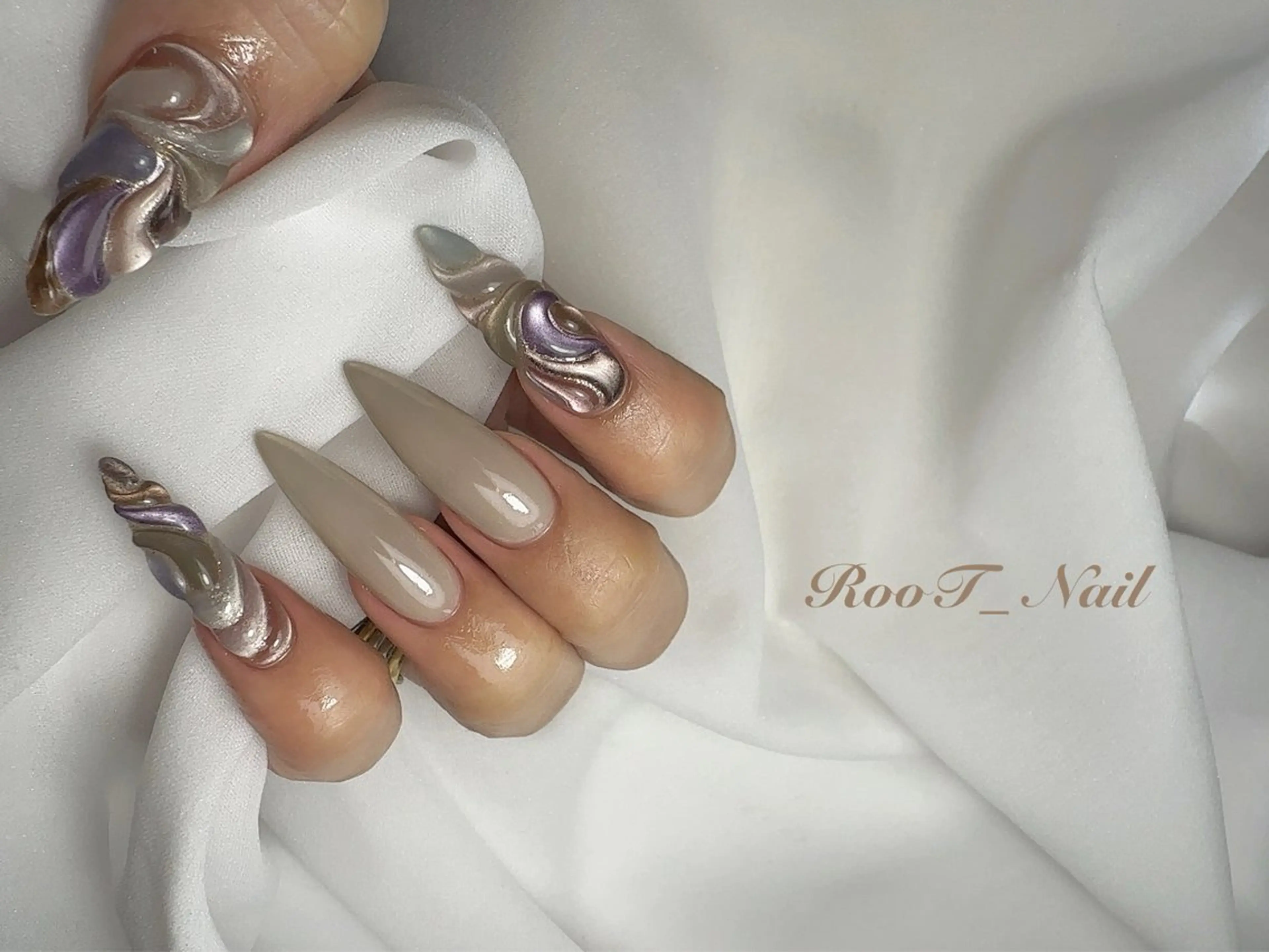 ネイル ぷっくりネイル ハンドネイル RooT Nailのネイルデザイン