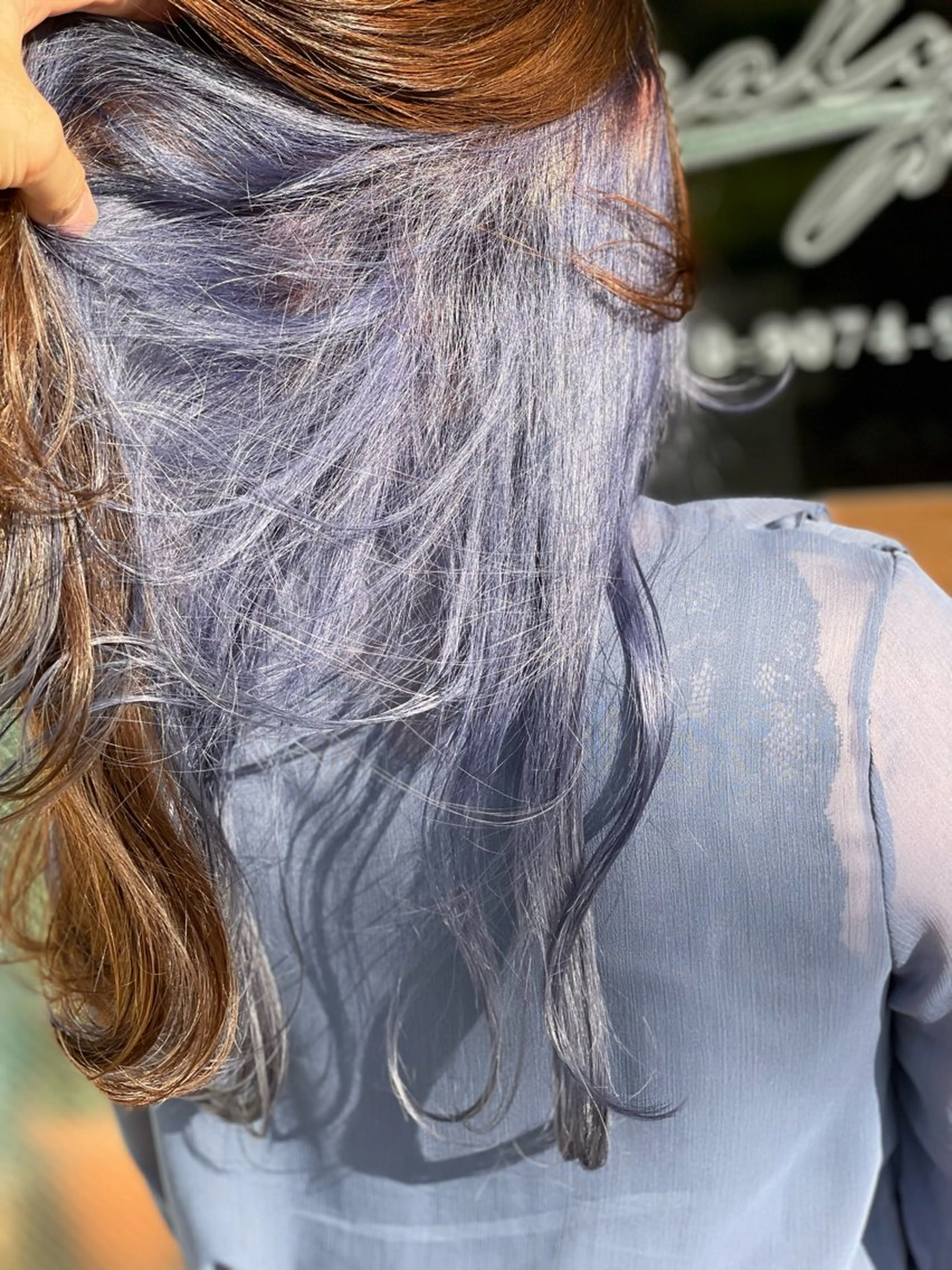 ロング カラー ブルーカラー ブルーバイオレット インナーカラー バイオレットカラー ヘアカラー トリートメント Snaly カラー特化ページのヘアスタイル