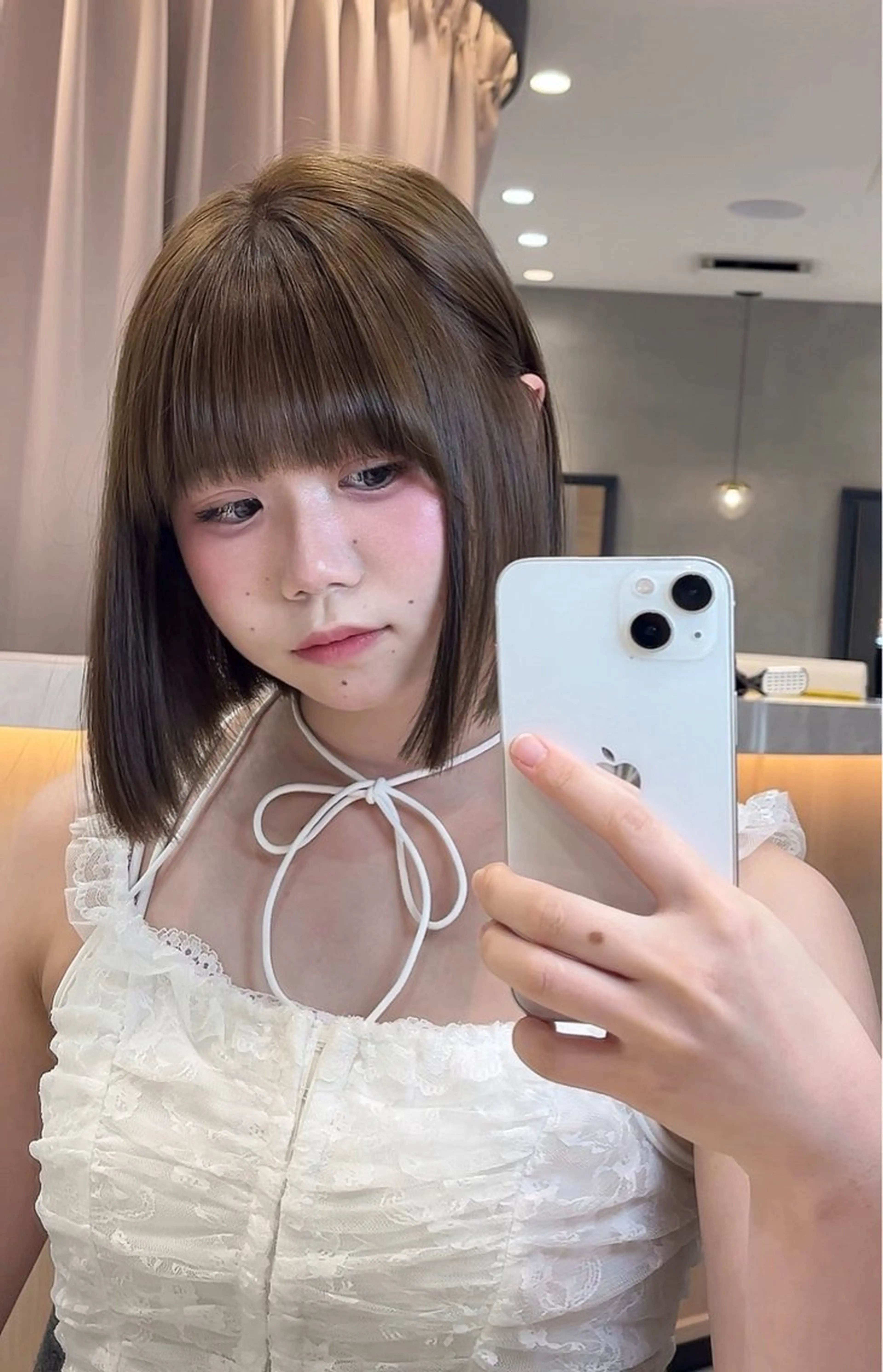 カラー ヘアカラー トリートメント けいし🐬ボブ 美髪縮毛矯正のヘアスタイル