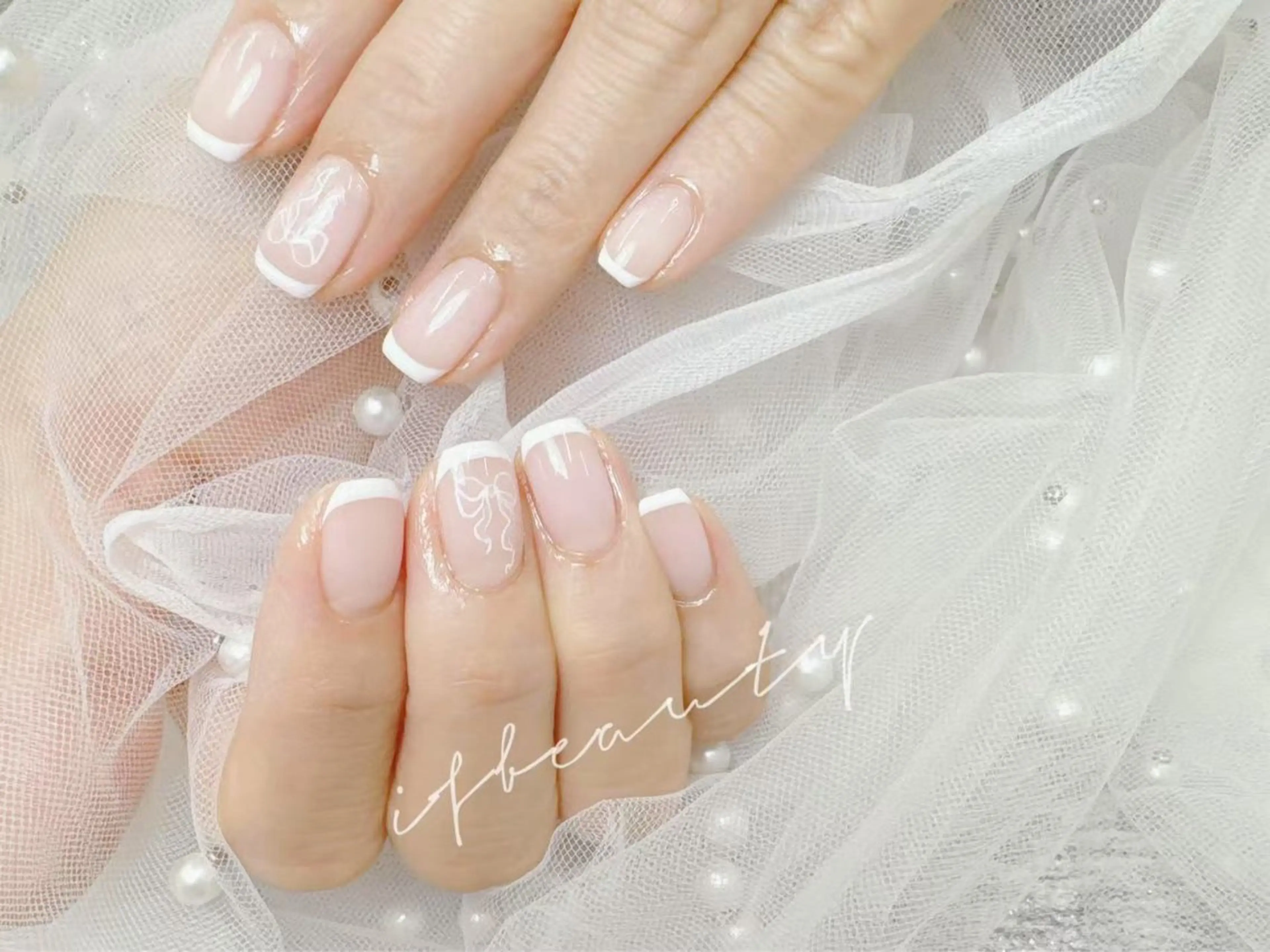 フレンチネイル（クリアベース) (  シンプルネイル　)口コミ不可　　　　　　❗️注意事項を読むのをお願い致しますの写真