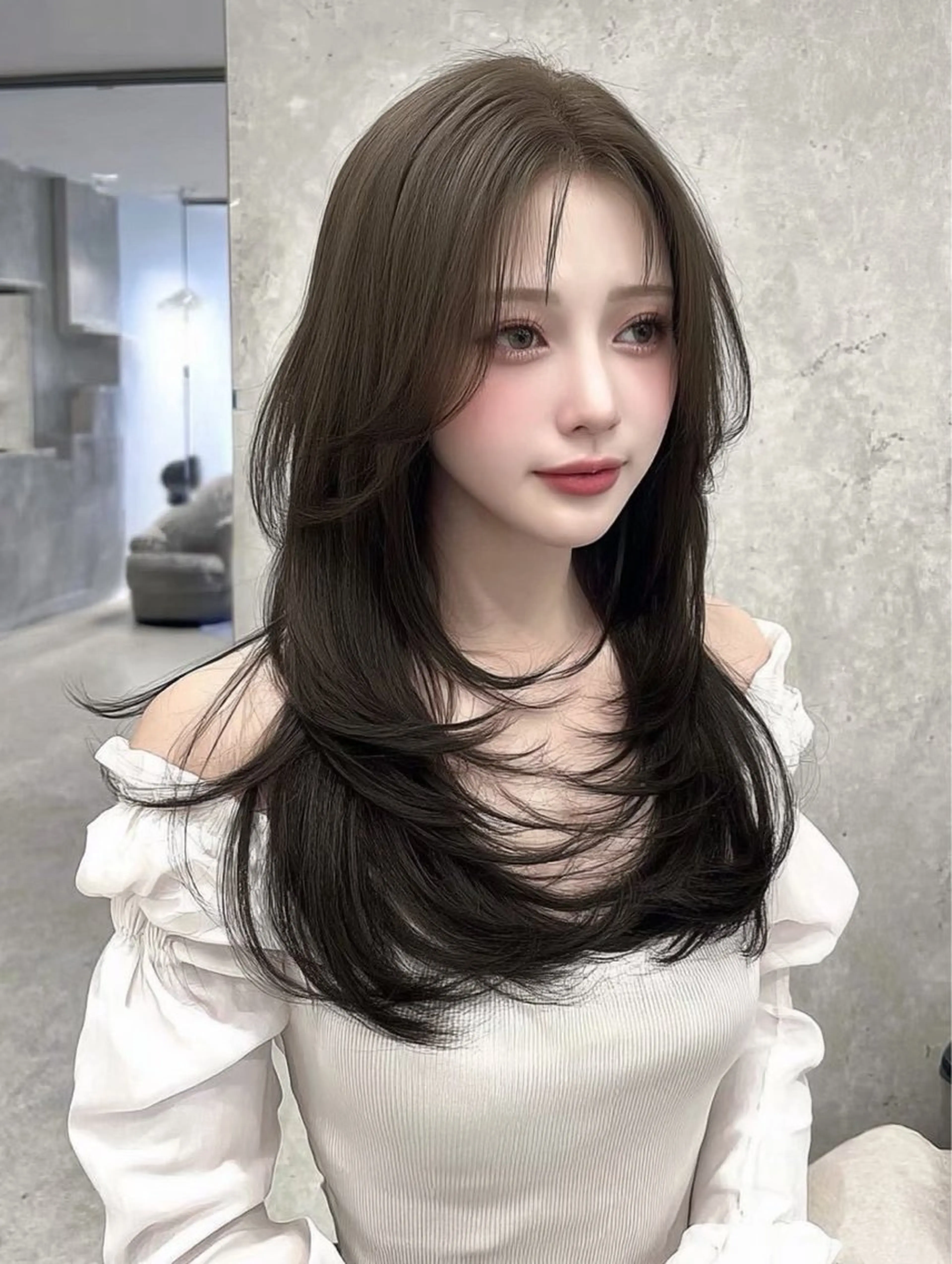 セミロング 髪質改善 韓国風ヘア トリートメント カット ヘアカラー トリートメント 韓国ヘア/透明感カラ ー/梅田/ayanoのヘアスタイル