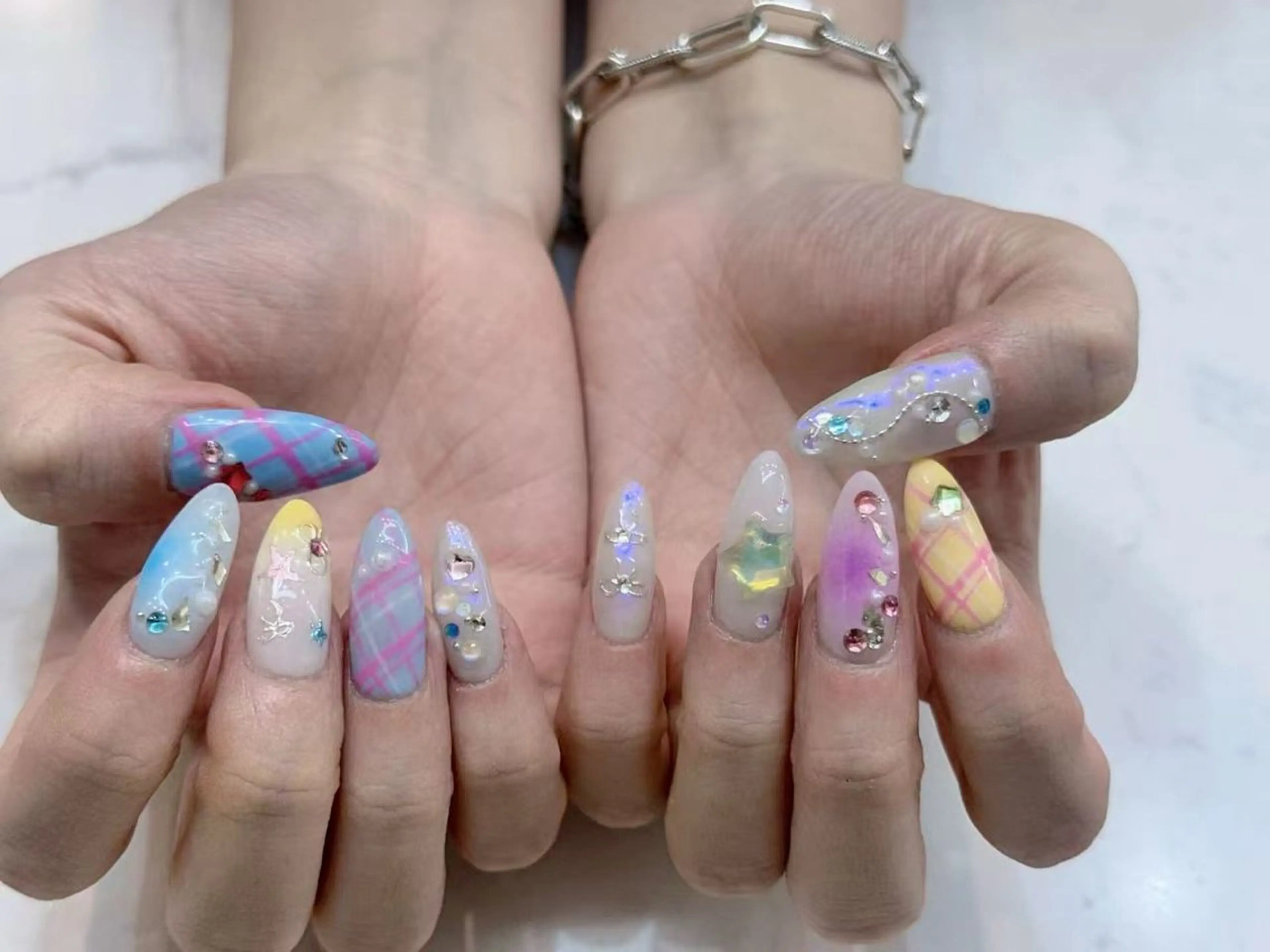 ネイル アートネイル フットネイル ジェルネイル ハート マグネットネイル Babarla Nailのネイルデザイン