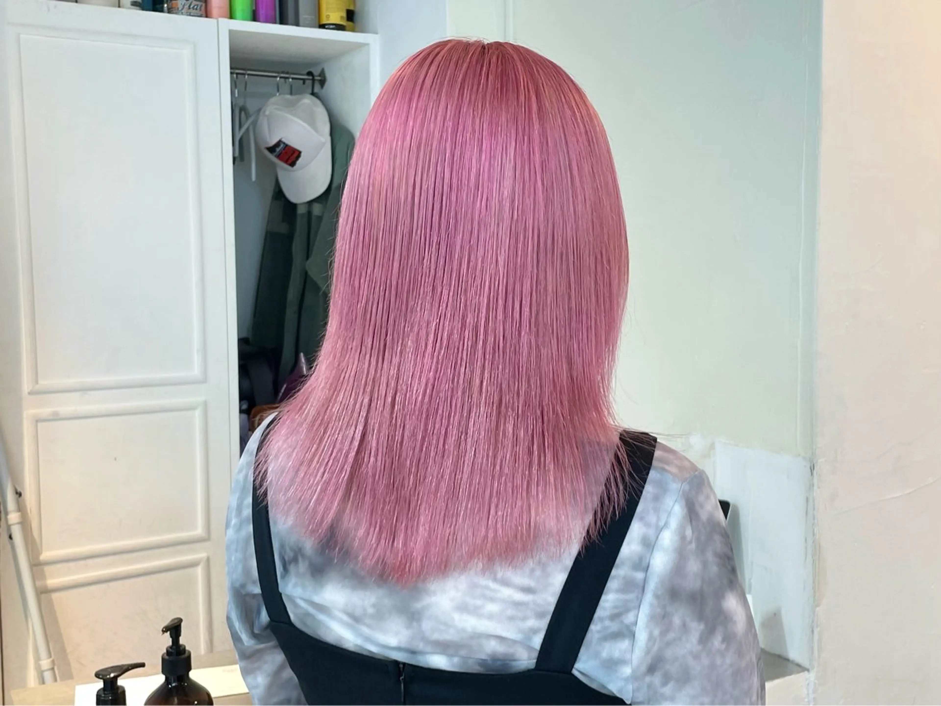 ミディアム カラー ピンクカラー 🔷ダブルカラーハイ トーン🔷櫻井走のヘアスタイル