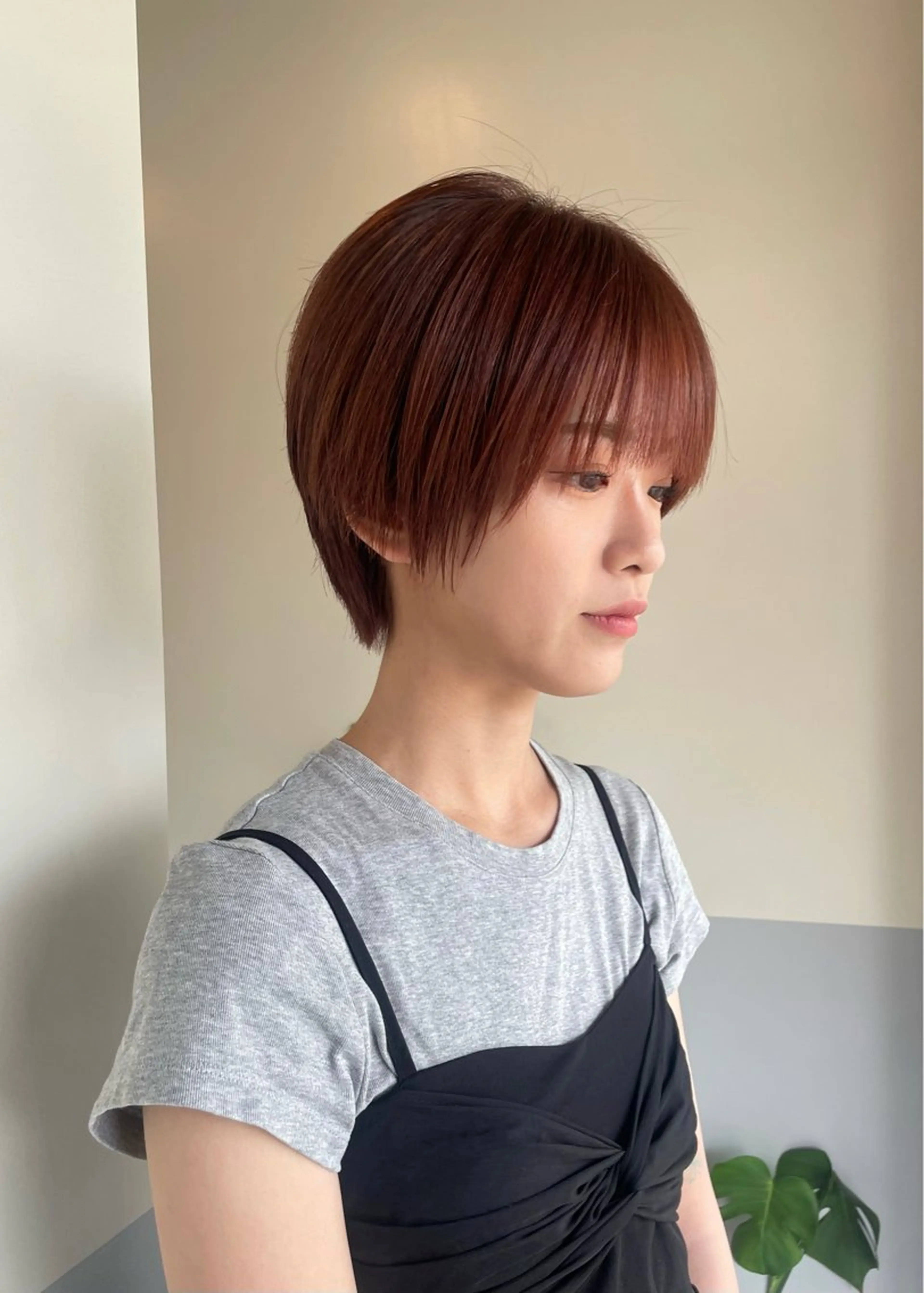 ショート ピンクブラウン ショートヘア 小久保 里紗のヘアスタイル