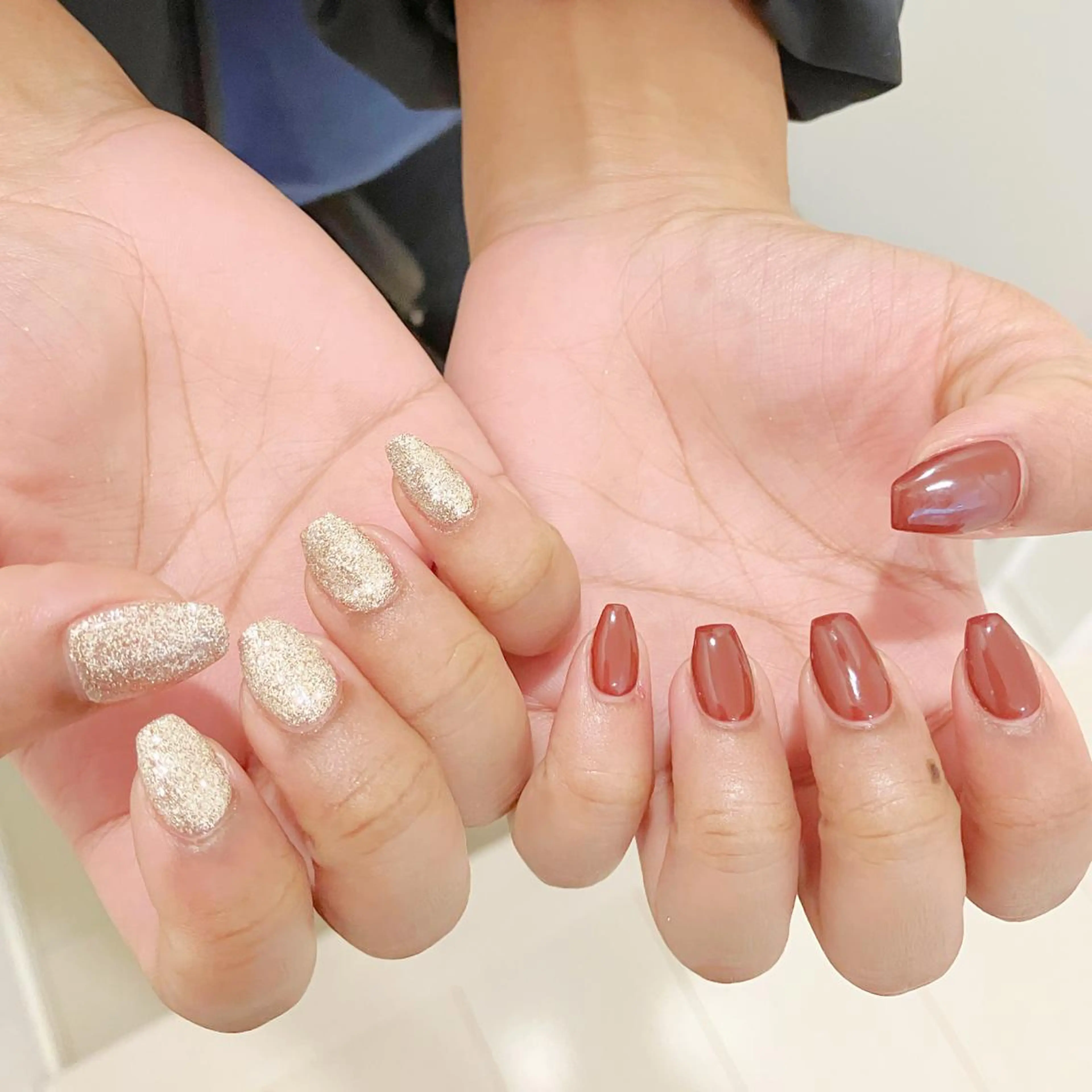 ネイル オーロラネイル フラッシュネイル 氷ネイル・うるうるネイル キラキラネイル 韓国ネイル Amour baseのネイルデザイン