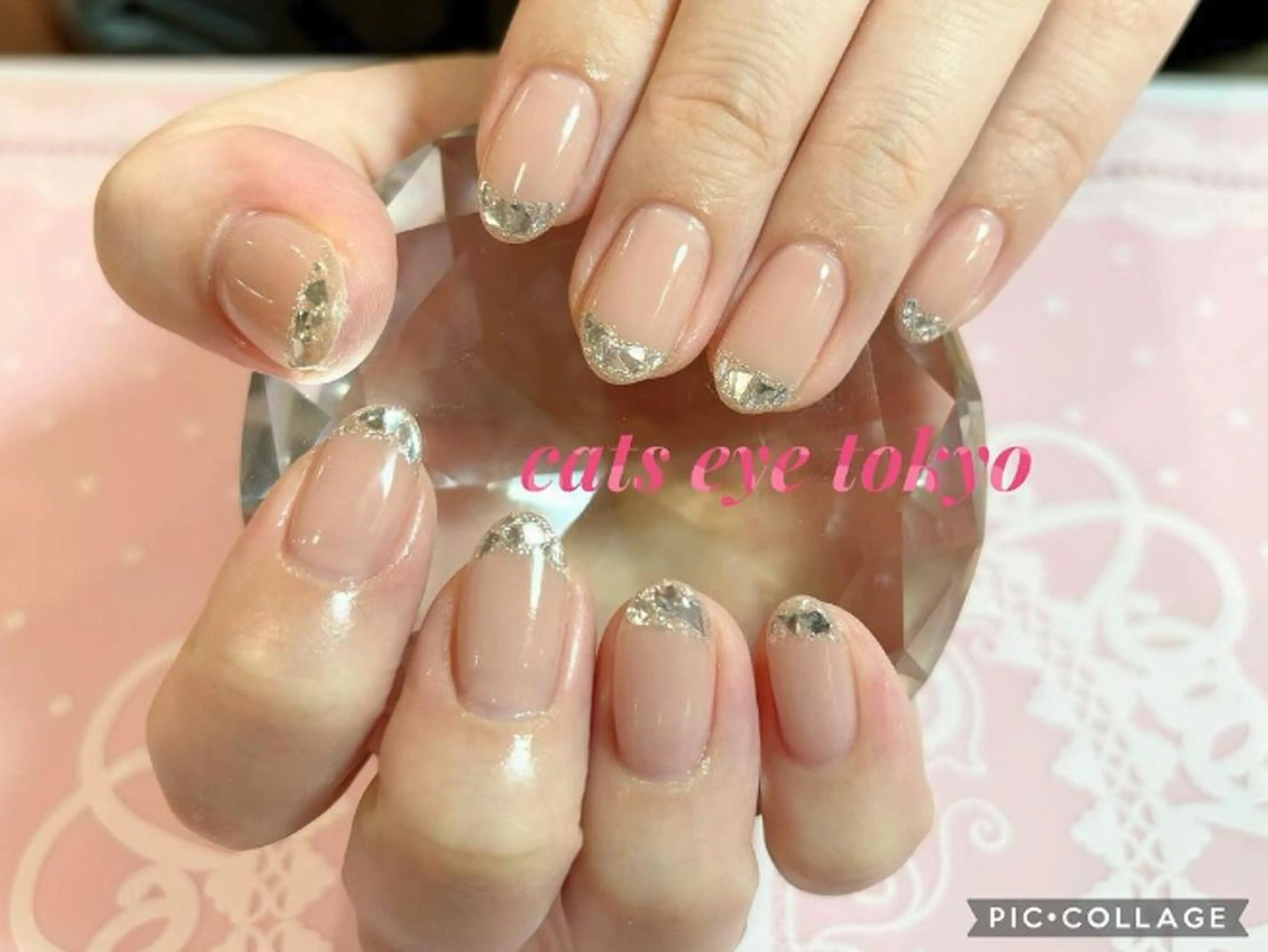 ネイル アートネイル フレンチネイル ジェルネイル ガラスフレンチ マグネットネイル Cat's eye TOKYO 新宿店のネイルデザイン