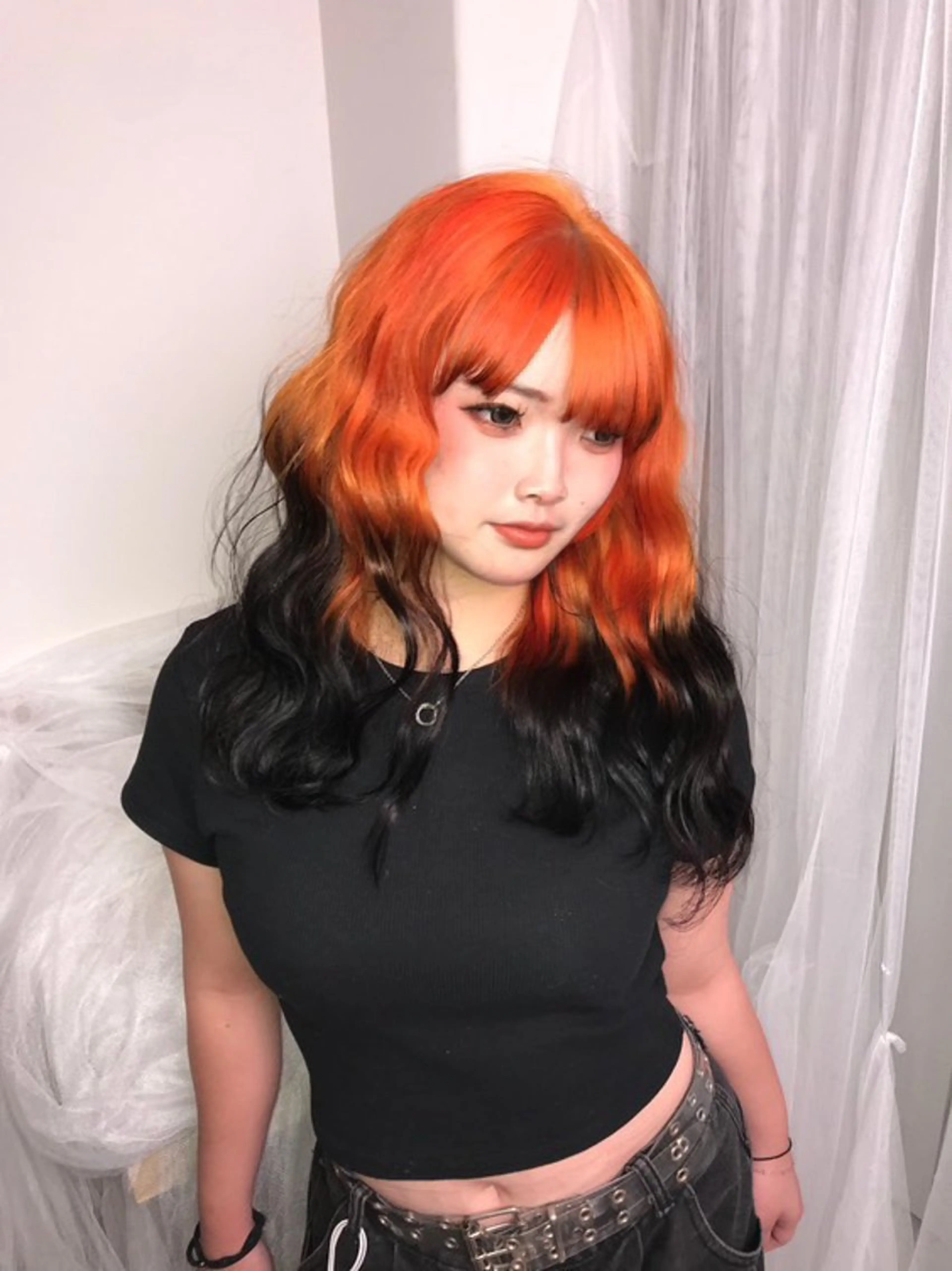 ロング カラー ヘアカラー トリートメント ヘアセット HARUNA/原宿/ デザイン/ハイトーンのヘアスタイル