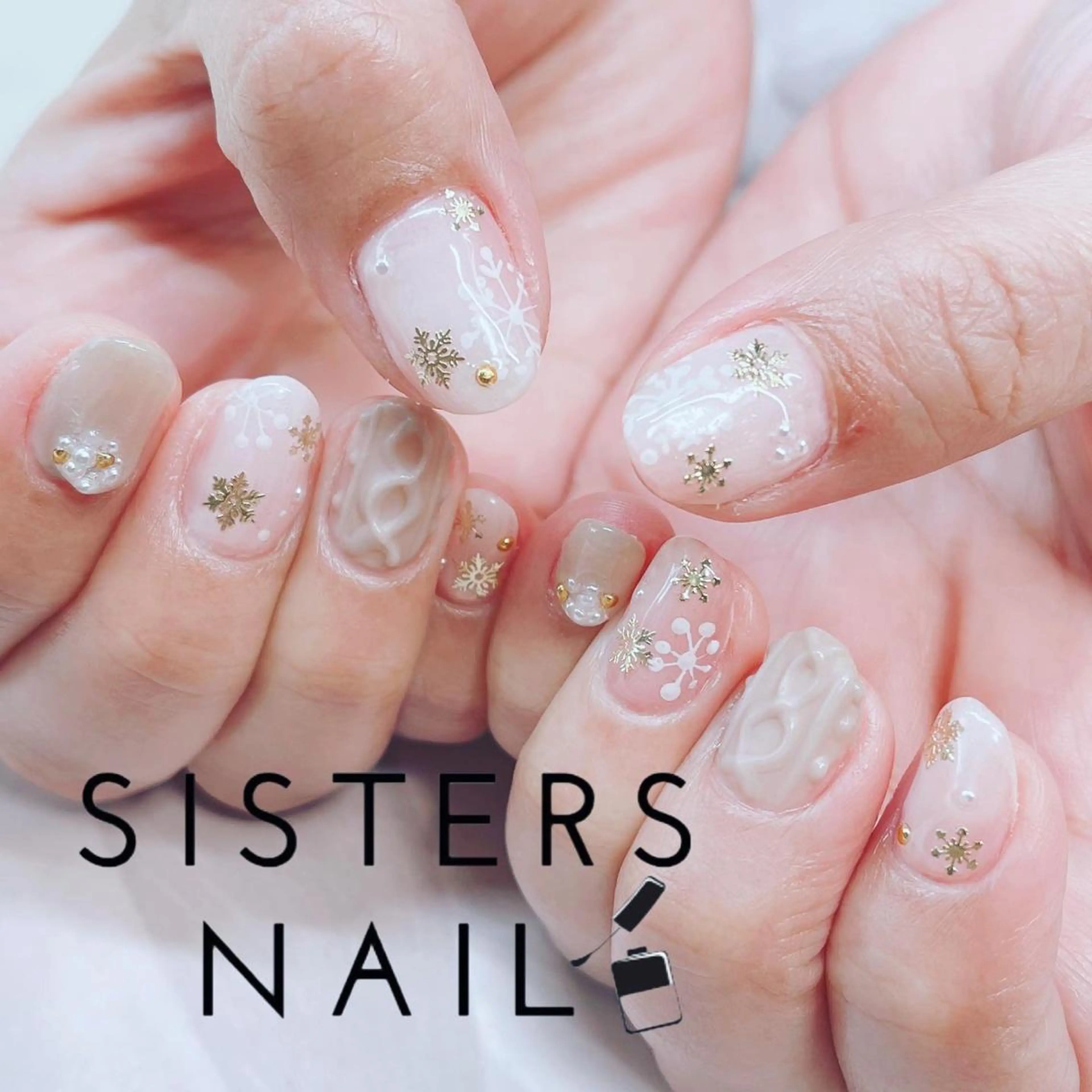ネイル アートネイル マットネイル オフィスネイル ピンク ホワイト sisters nail.fのネイルデザイン