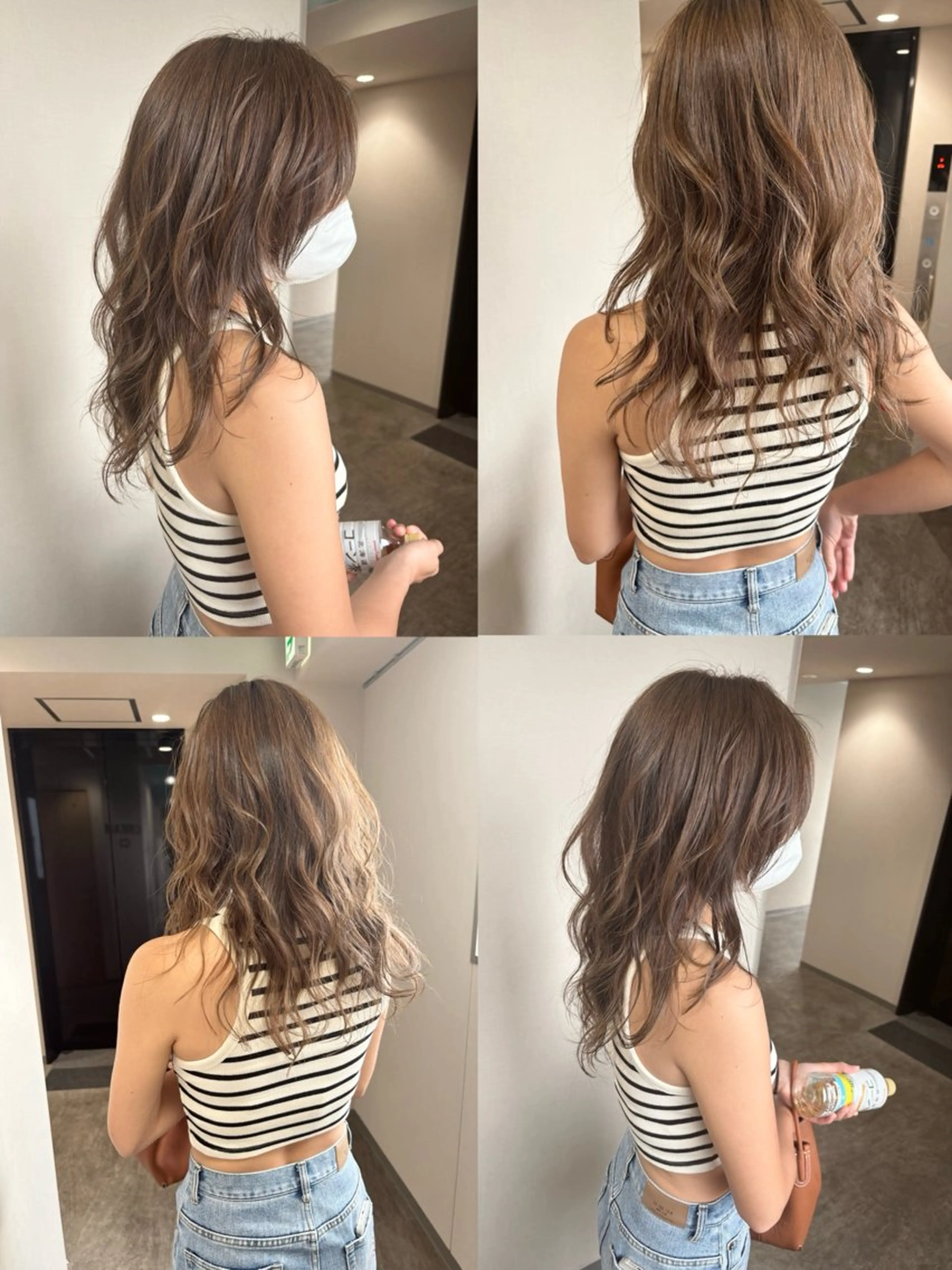 セミロング カラー ハッシュカット レイヤーカット カット ヘアカラー トリートメント 松井那津子 /ハイライトブリーチのヘアスタイル