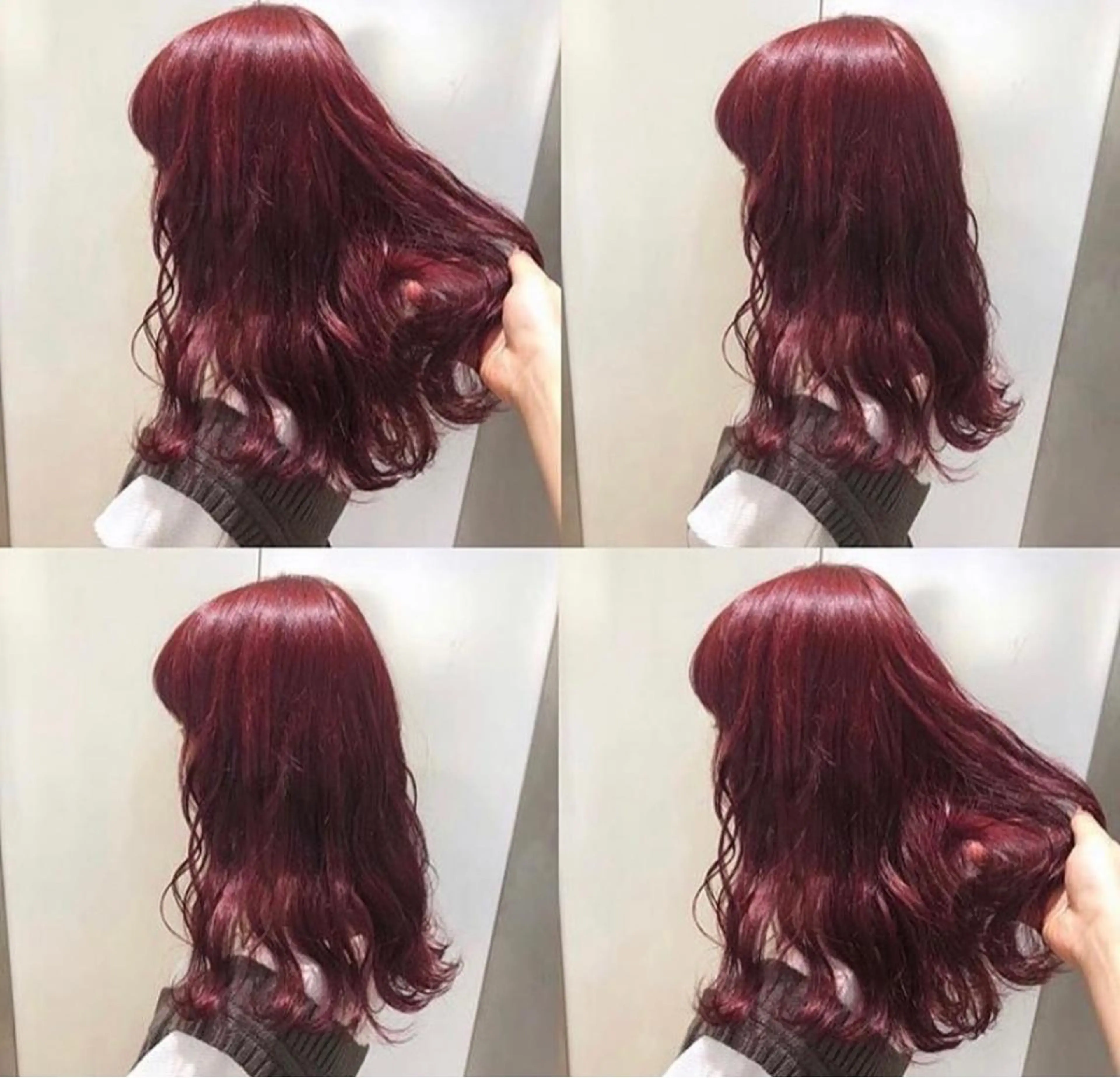 ロング カラー ボルドーカラー 遠藤沙也加 /レイヤーカットのヘアスタイル