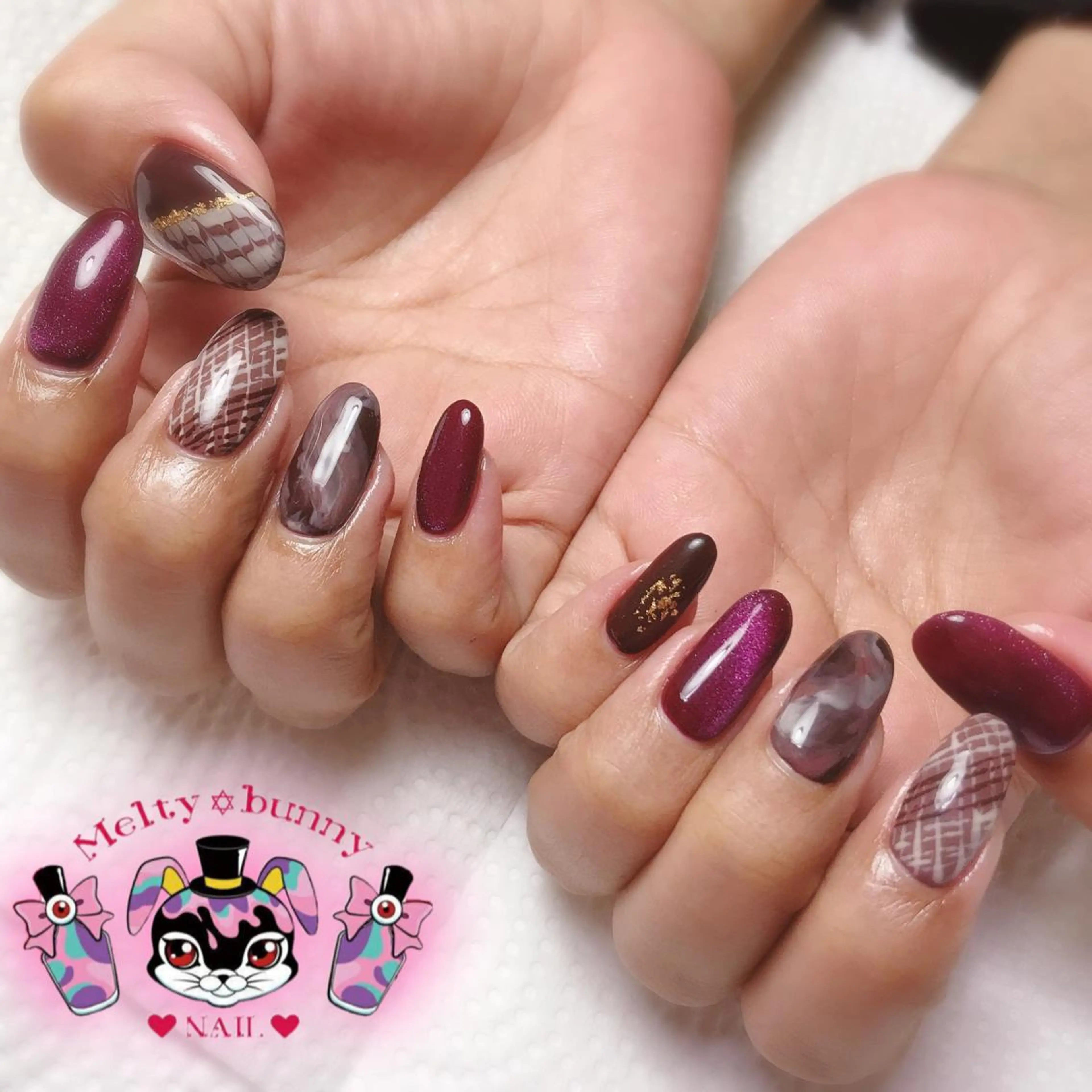 ネイル マグネットネイル バレンタイン ハンドネイル 深爪を断らない スカルプ高評価店のネイルデザイン