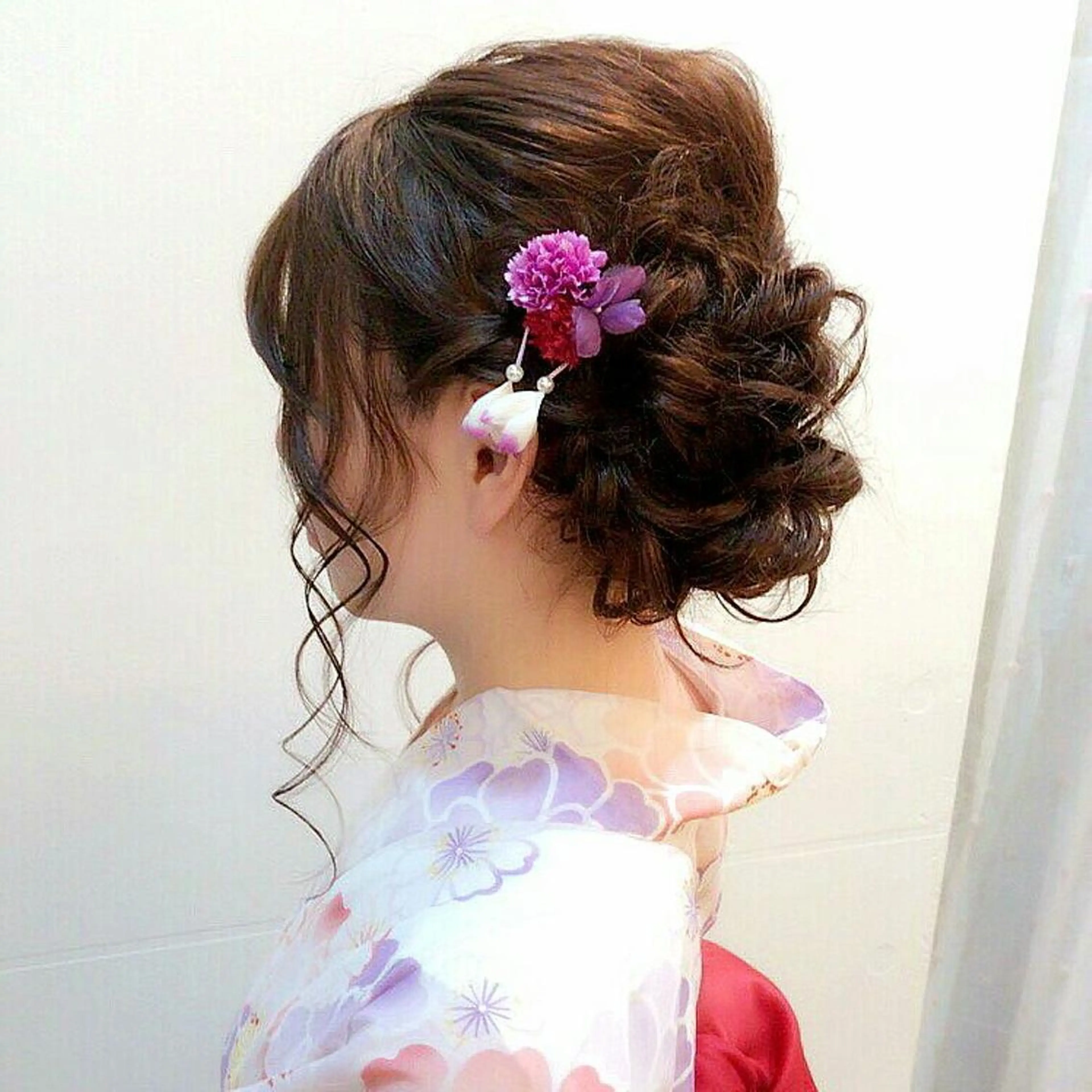 浴衣お着付＋ヘアセット❤★可愛くて着崩れしない浴衣でお出かけ！2回目以降の方も同料金🧡髪型による追加料金なし！の写真
