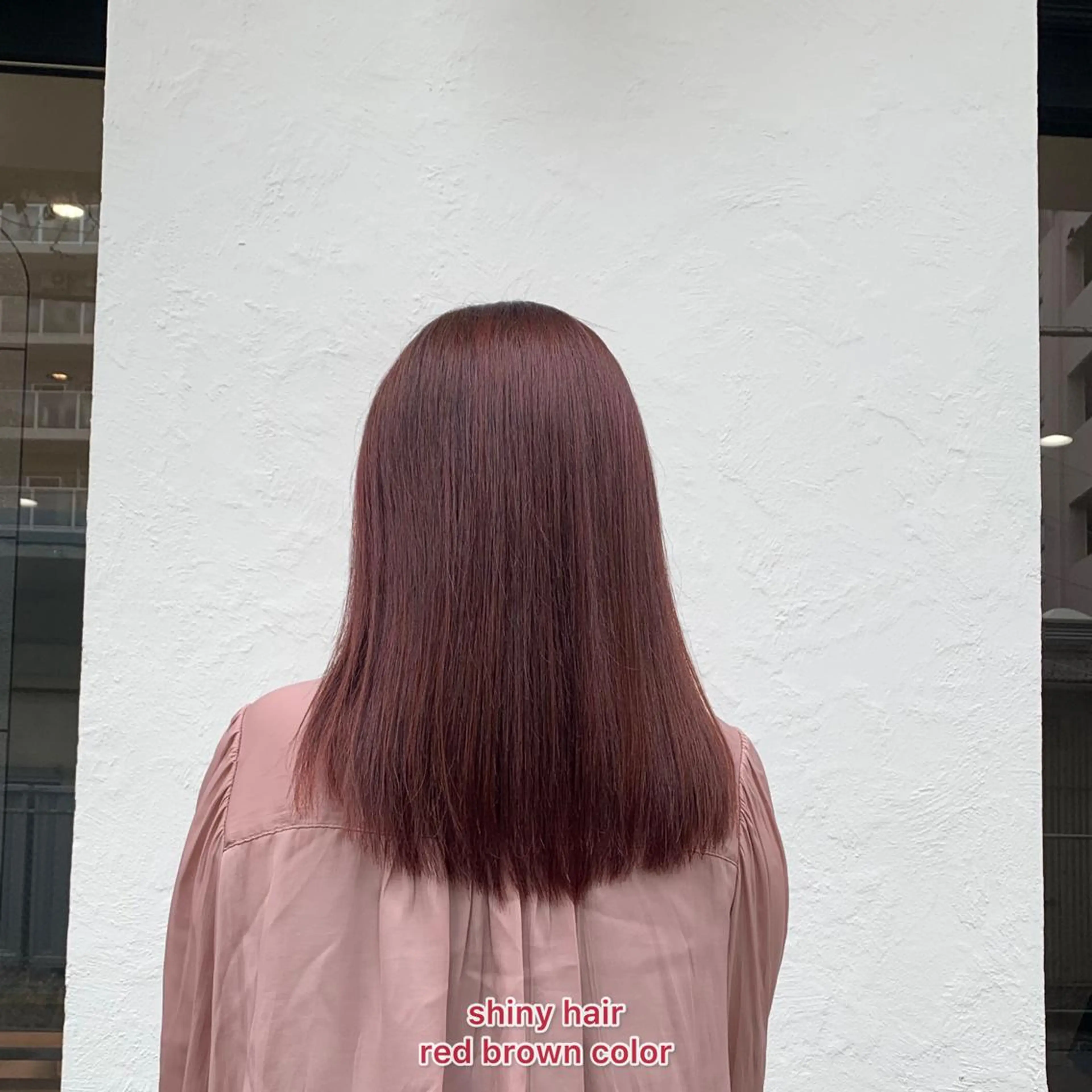 セミロング カラー ブリーチ ブラウンカラー ブリーチなしカラー レッドカラー レッドブラウン 艶髪レイヤー上田 紗也🇰🇷💗のヘアスタイル