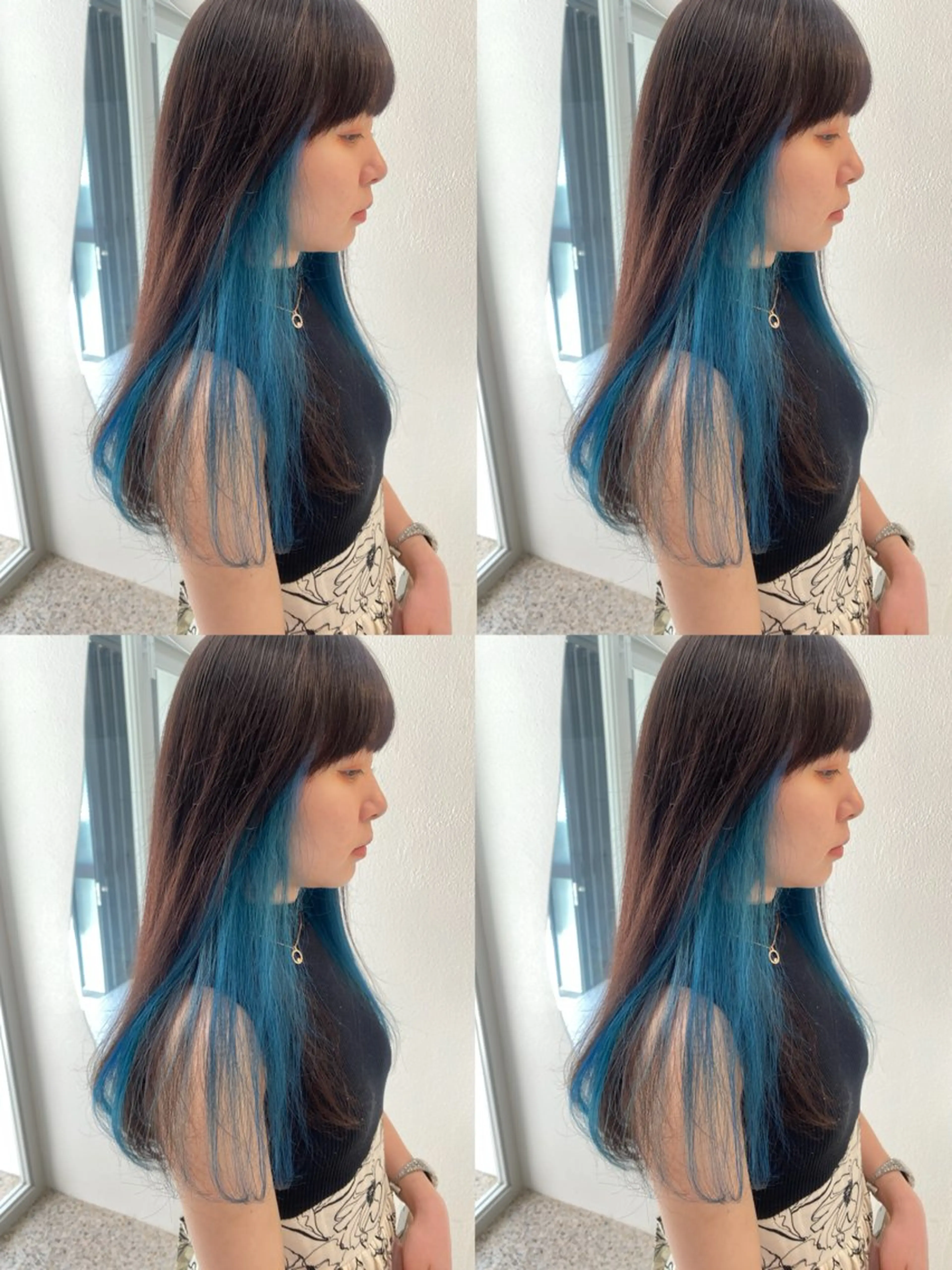 カラー ブルーカラー イヤリングカラー グレージュ Zina‎ 🤍 AYAのヘアスタイル