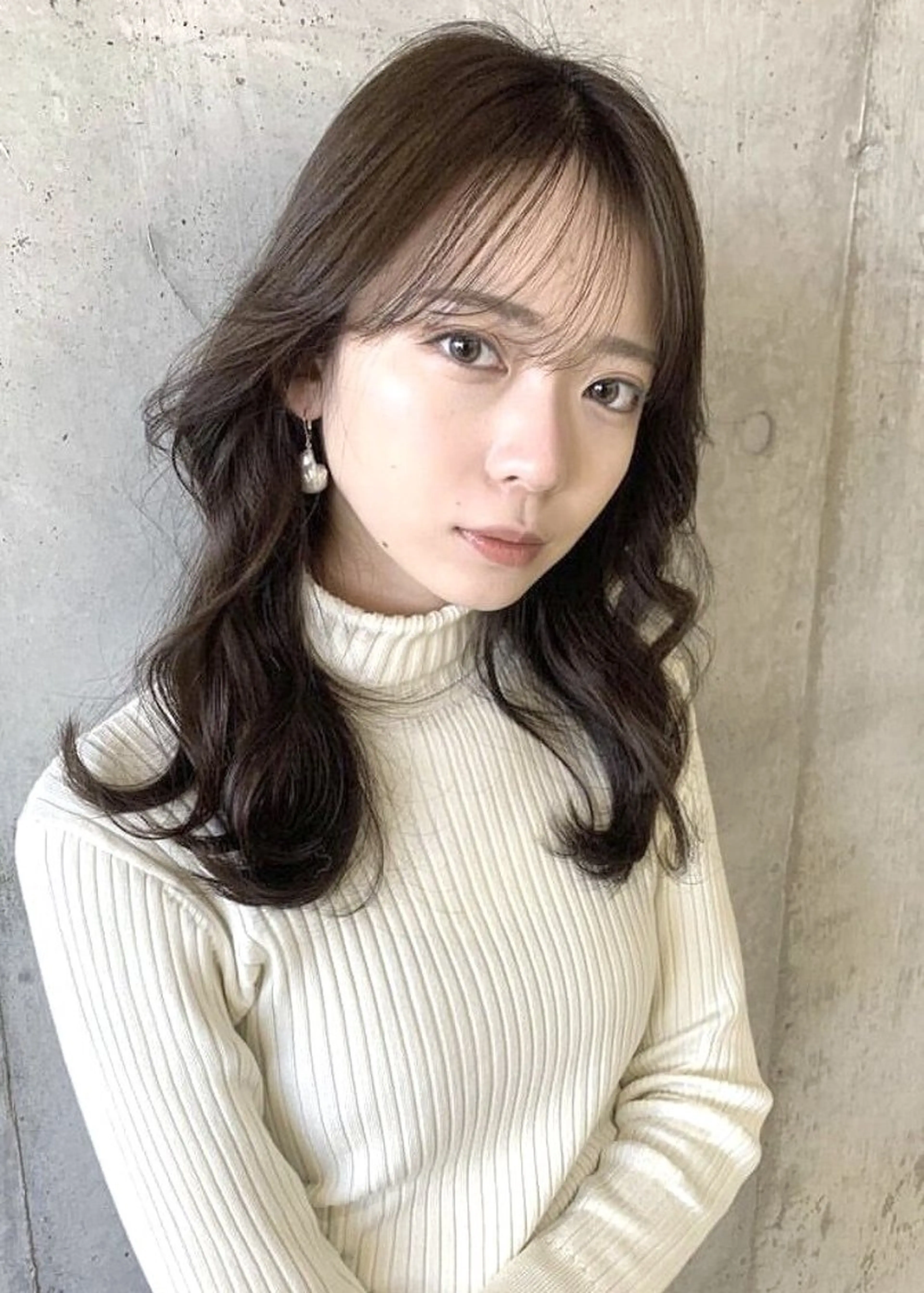 セミロング カラー パーマ セミロングパーマ デジタルパーマ カット ヘアカラー パーマ デジタルパーマ/ コテ巻き風パーマのヘアスタイル