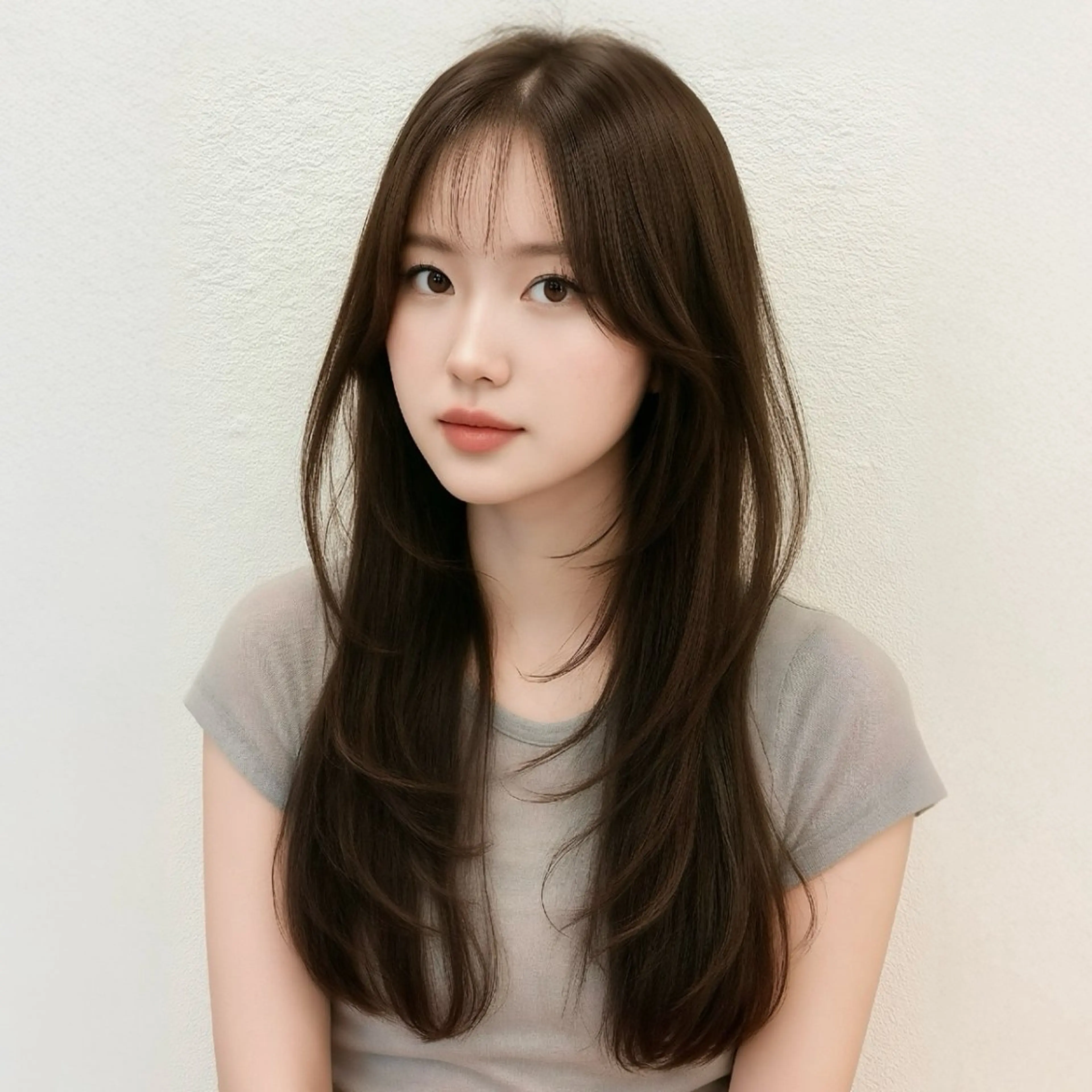 【人気No. 1✨】透明感ケアカラー+韓国ヘア🇰🇷似合わせカット+高保湿ナノケアスチームトリートメント🫧コテ巻き付の写真