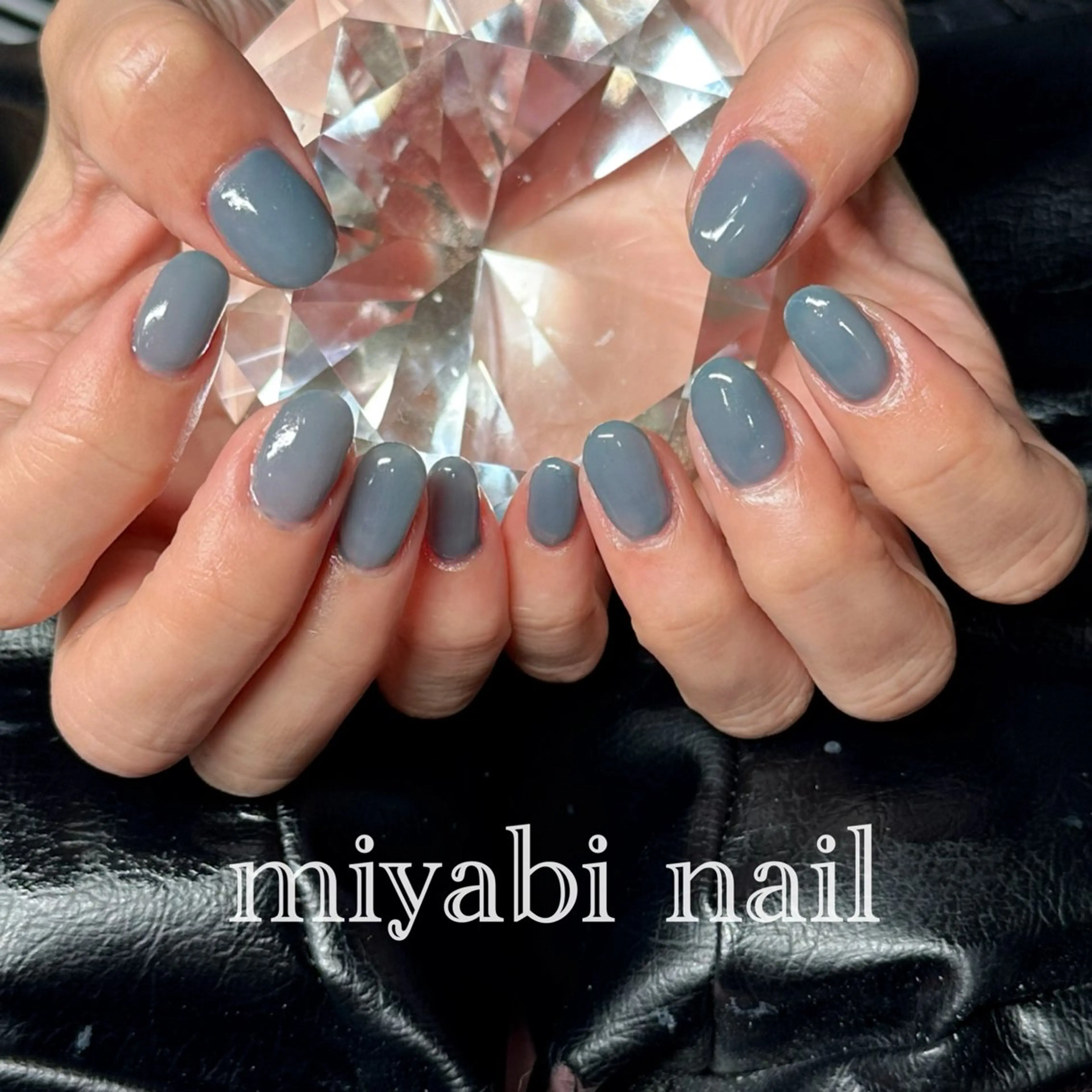 ネイル ブルー ジェルネイル 持ち込み ワンカラーネイル シンプルネイル ハンドネイル miyabi nail 桂川駅近くのネイルデザイン