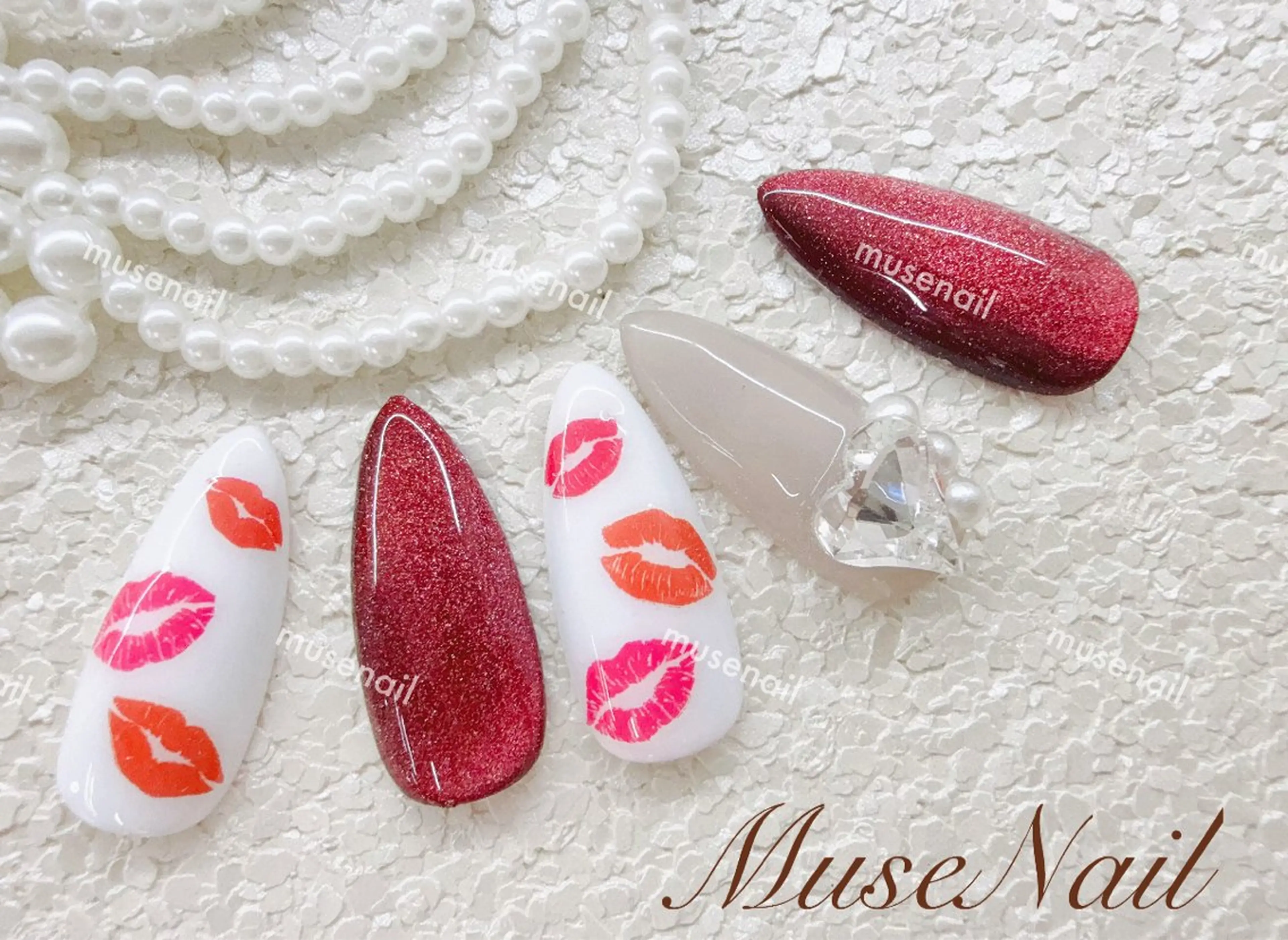 ネイル オーロラネイル 長さ出し フットネイル ジェルネイル 韓国ネイル muse nailのネイルデザイン